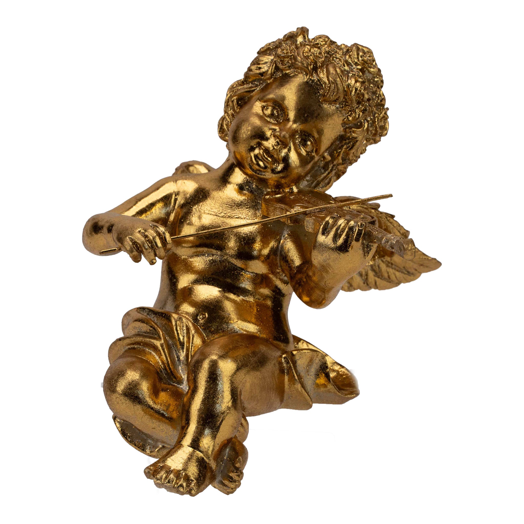 20cm Gold Cherub Playing Violin - Seasonal Decor