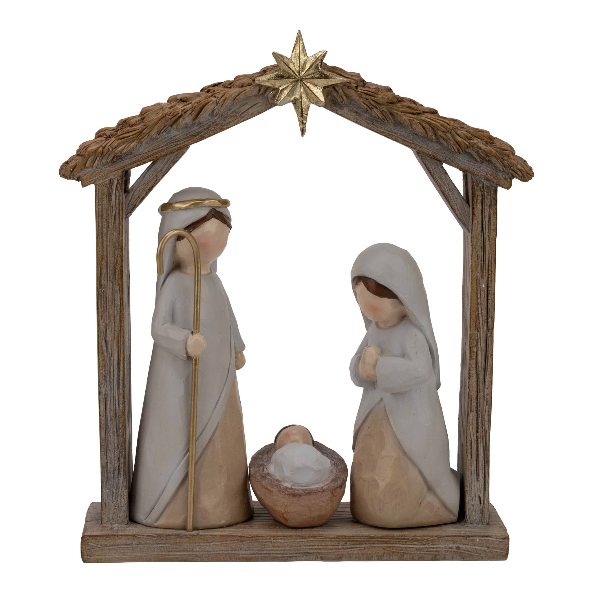22cm Modern Holy Family Scene - Seasonal Decor