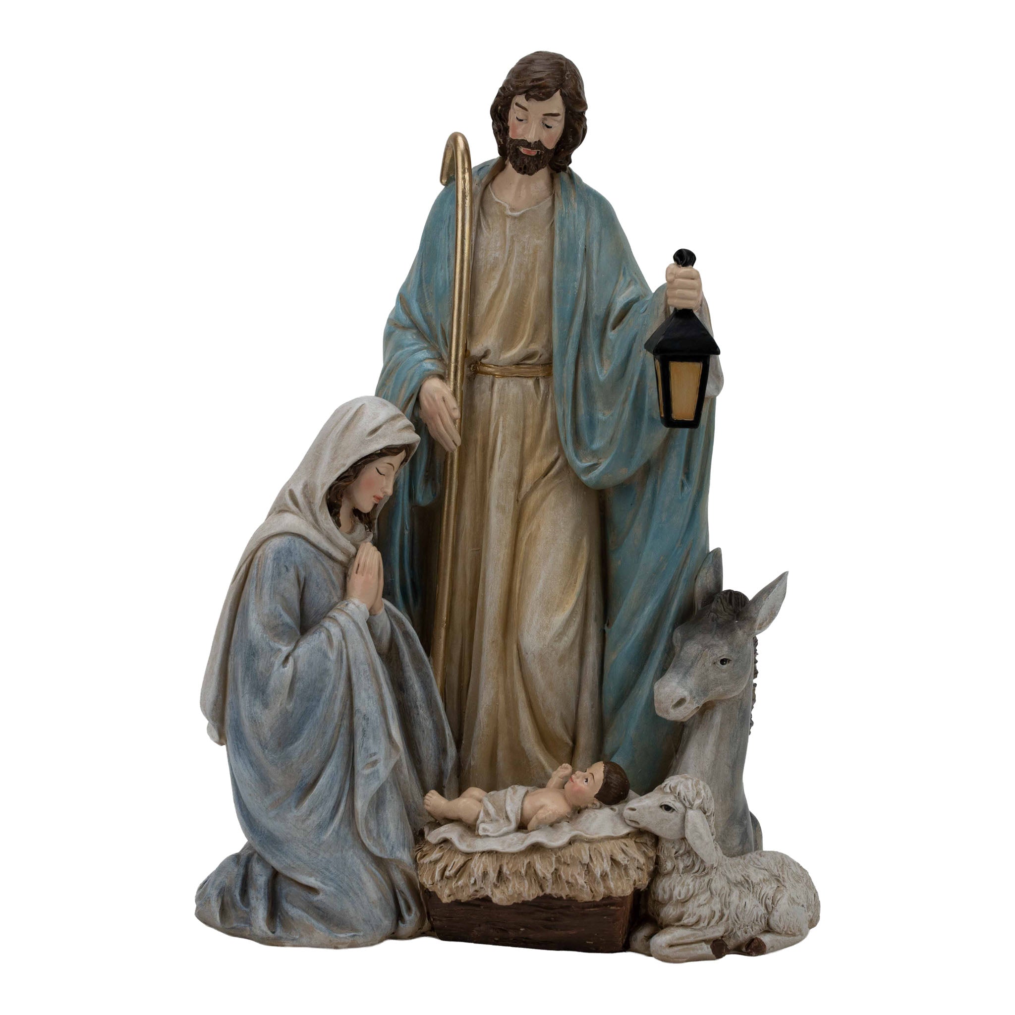 31cm Blue Hues Nativity Scene - Seasonal Decor
