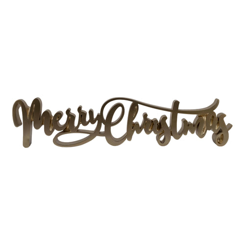 41cm Champagne Merry Christmas Sign - Seasonal Decor