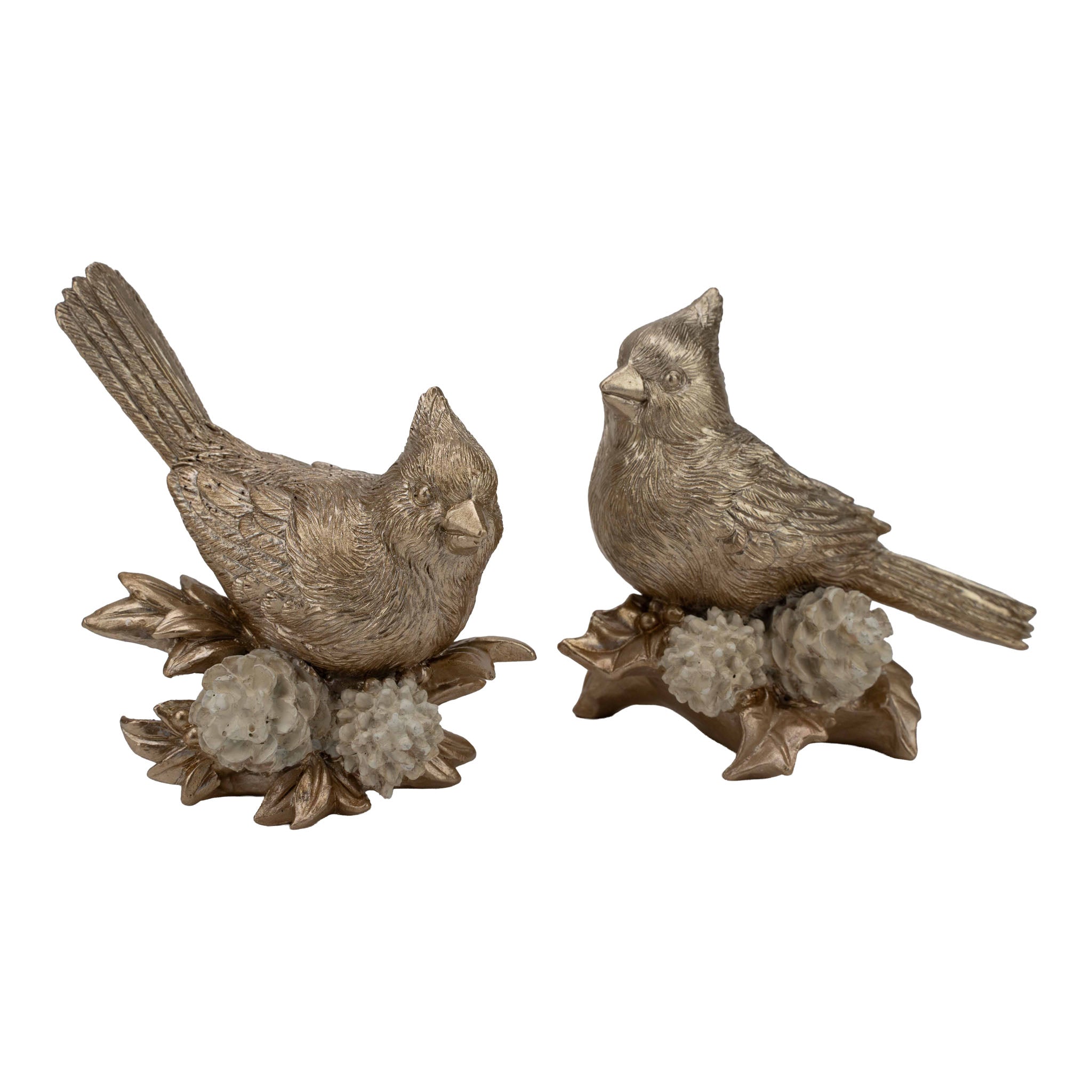 10cm Champagne Cardinals Assorted - Seasonal Decor