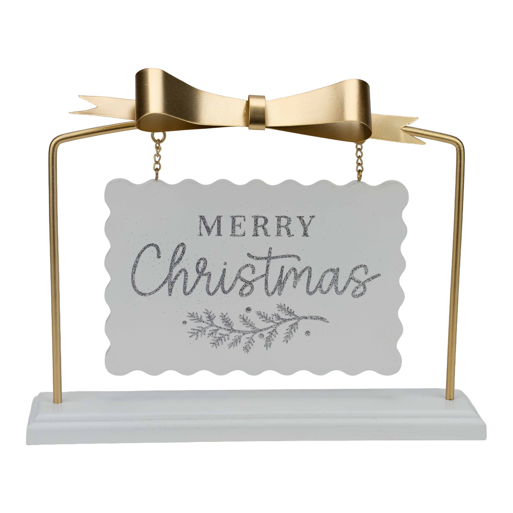 Merry Christmas Champagne Table Sign - Seasonal Decor