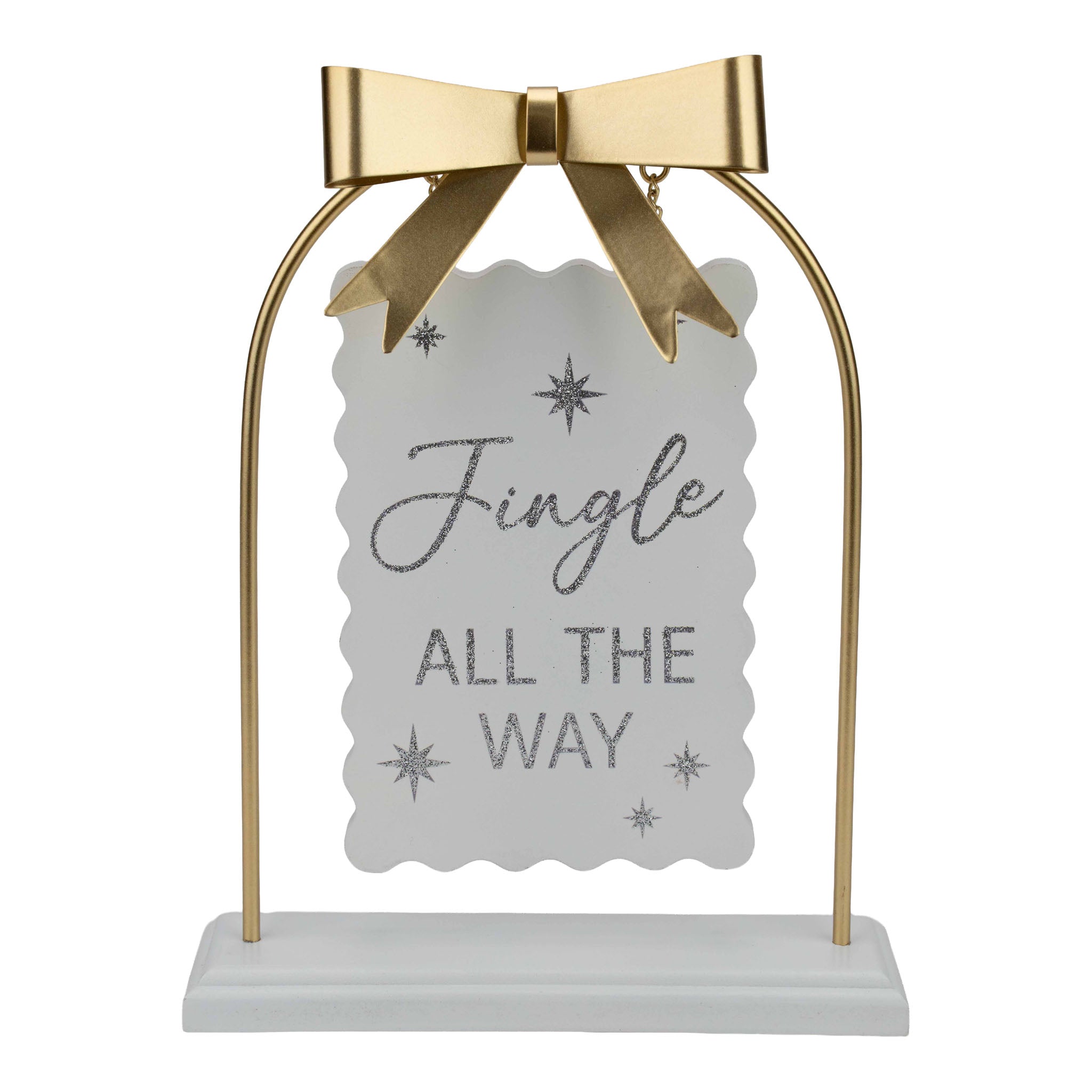Jingle All The Way Champagne Table Sign - Seasonal Decor