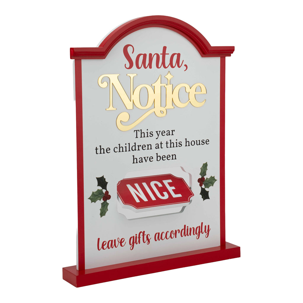 Naughty Notice Free Standing Sign - Seasonal Decor