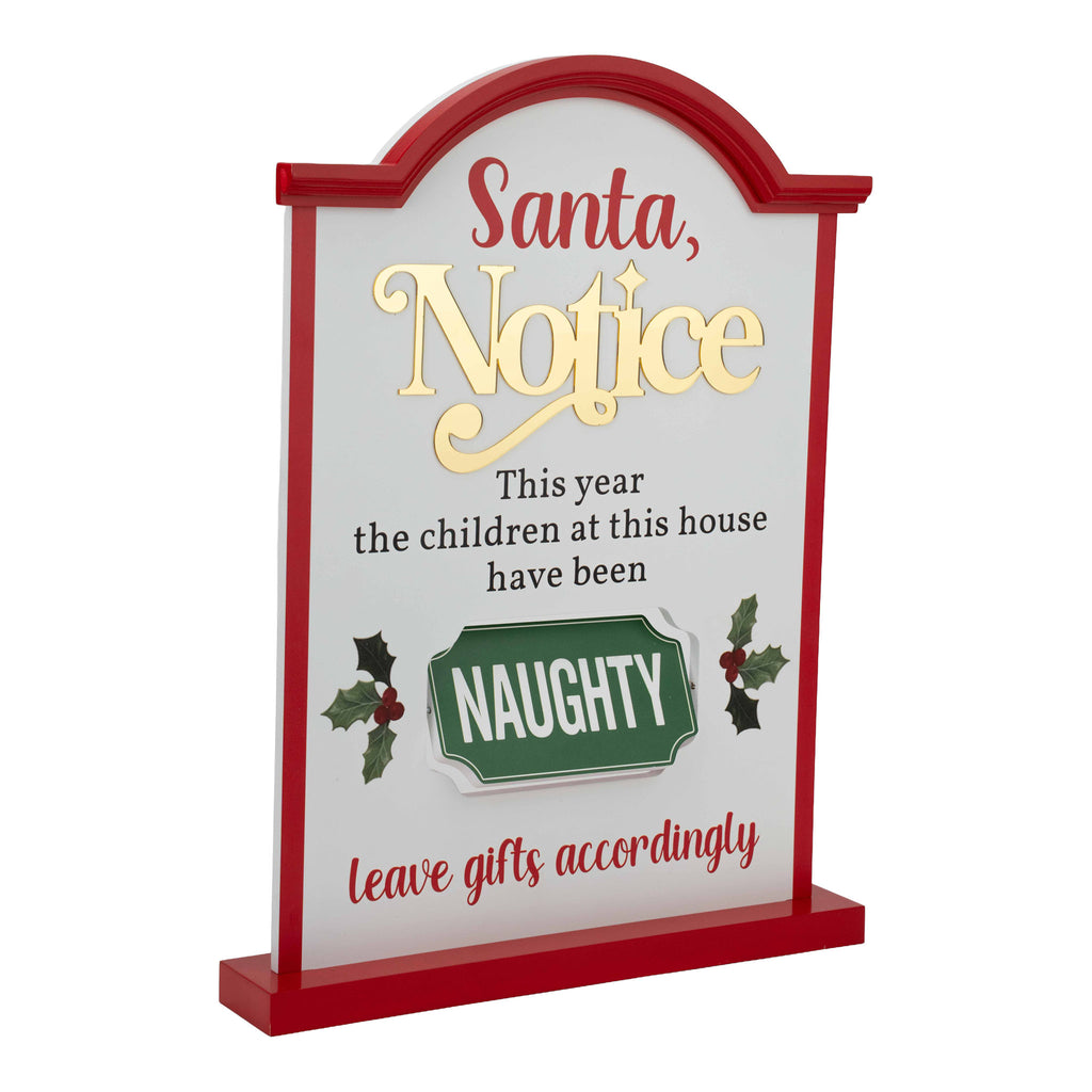 Naughty Notice Free Standing Sign - Seasonal Decor