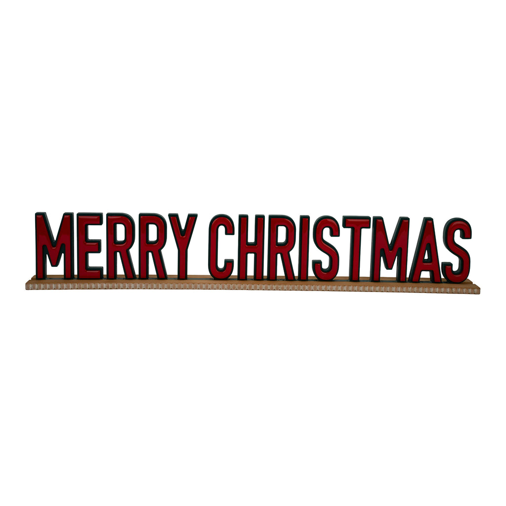 80cm Merry Christmas Red & Green Sign - Seasonal Decor