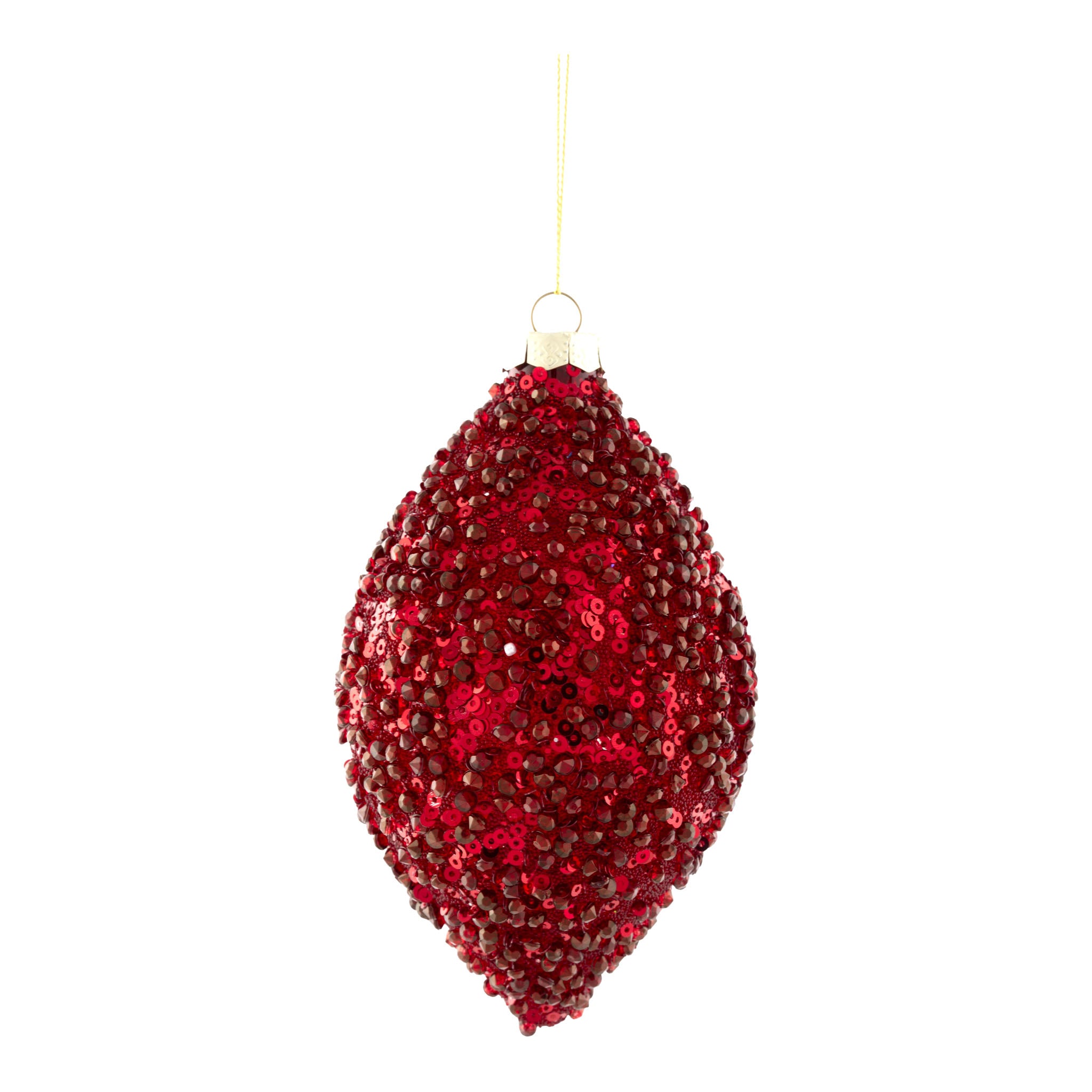 14cm Red Crystal Long Drop - Seasonal Decor