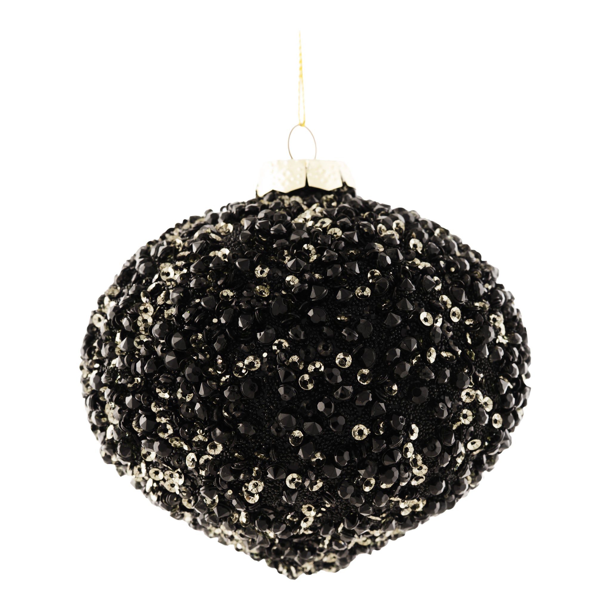 10cm Black Crystal Drop - Seasonal Decor