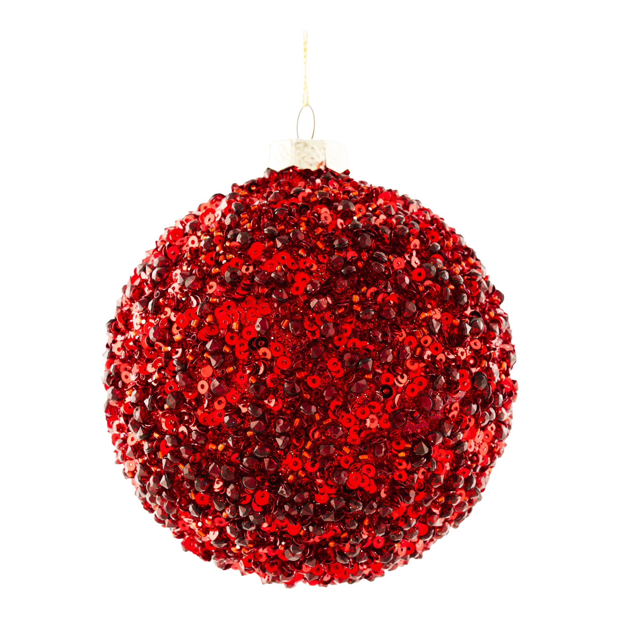 10cm Burgundy Encrusted Ball - Seasonal Decor
