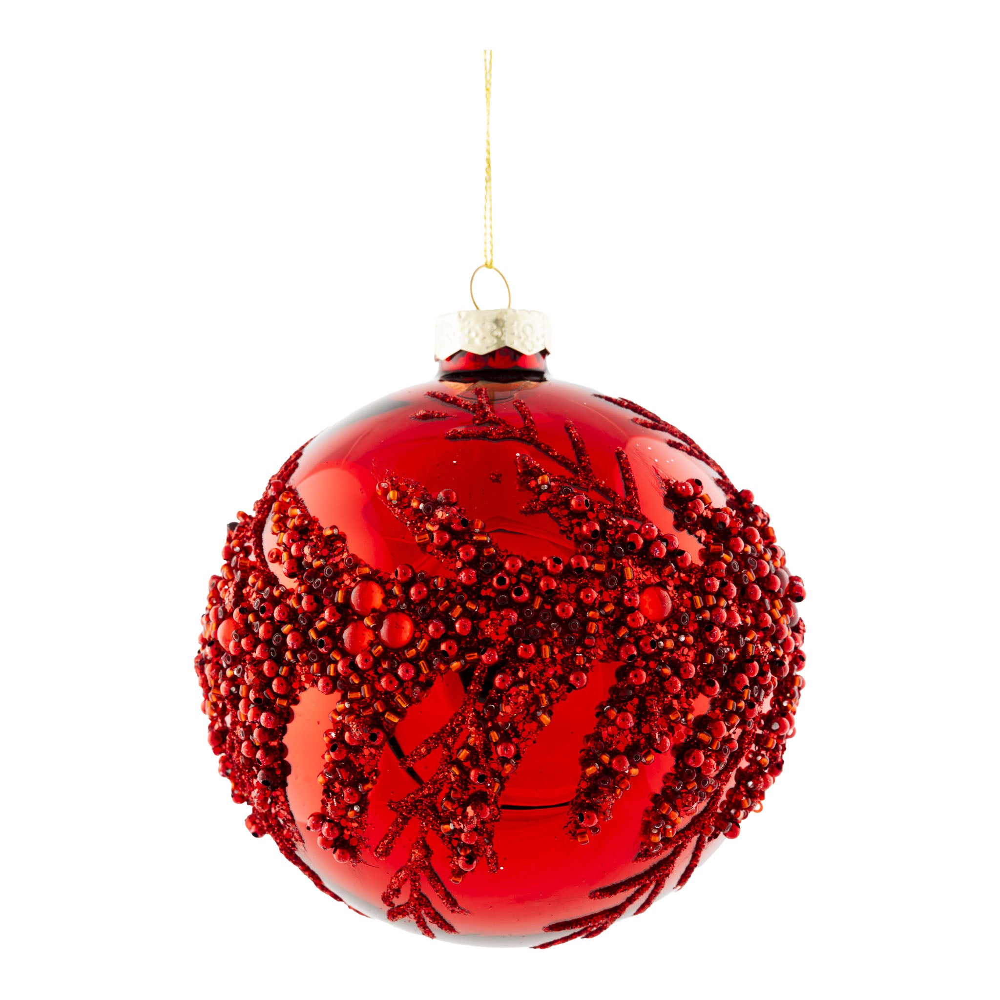 10cm Red Glitter Ball - Seasonal Decor