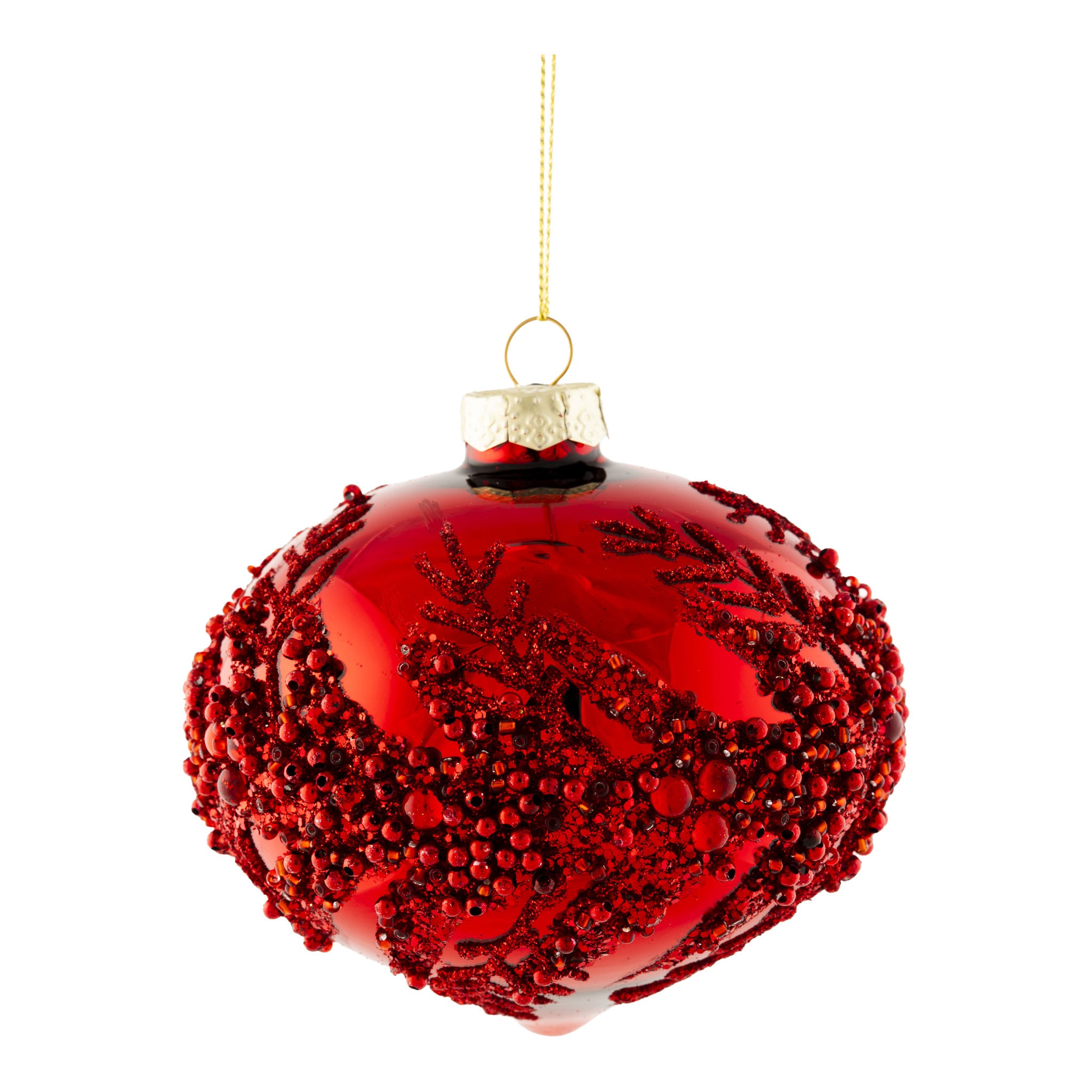 10cm Red Glitter Drop - Seasonal Decor