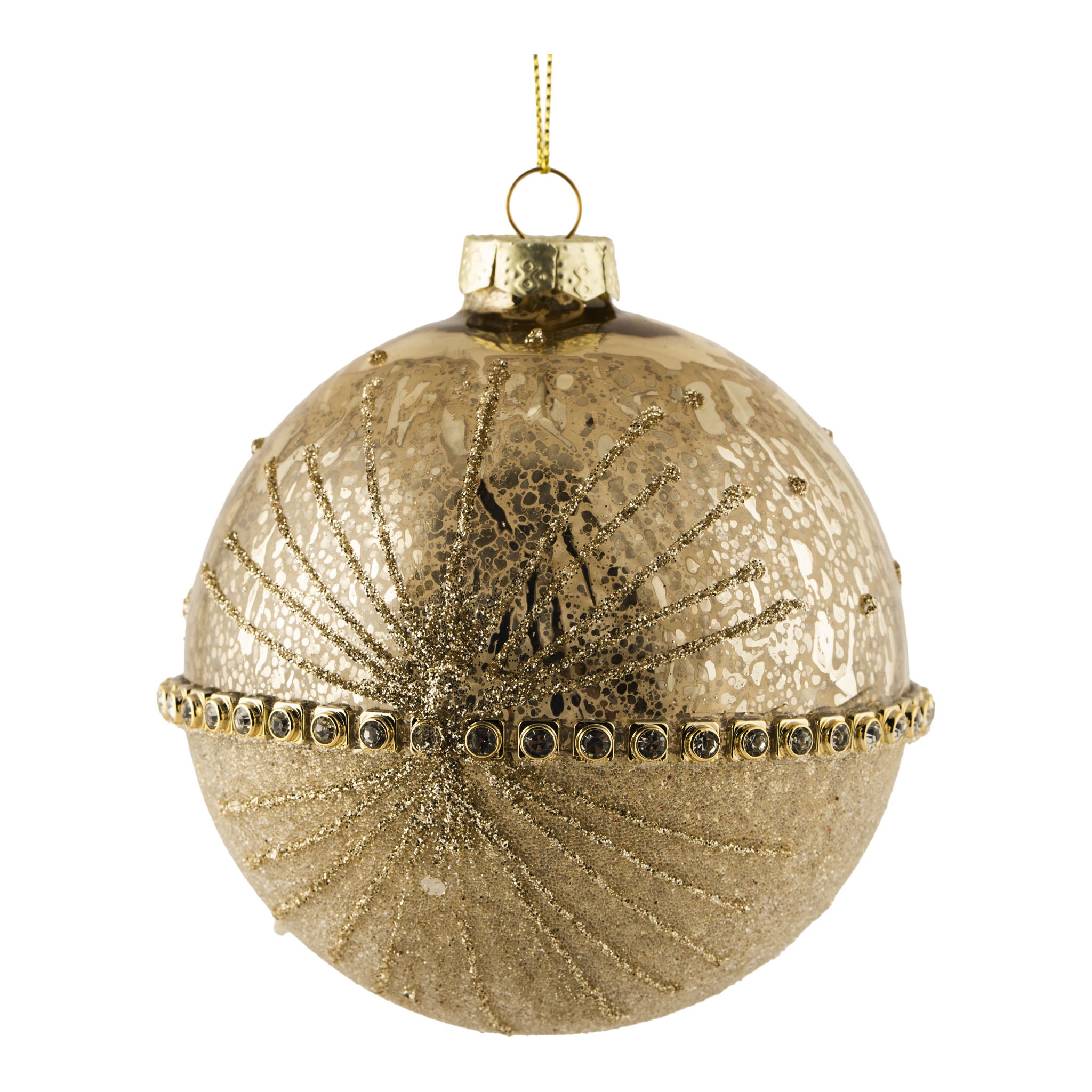 10cm Gold Starburst Ball - Seasonal Decor