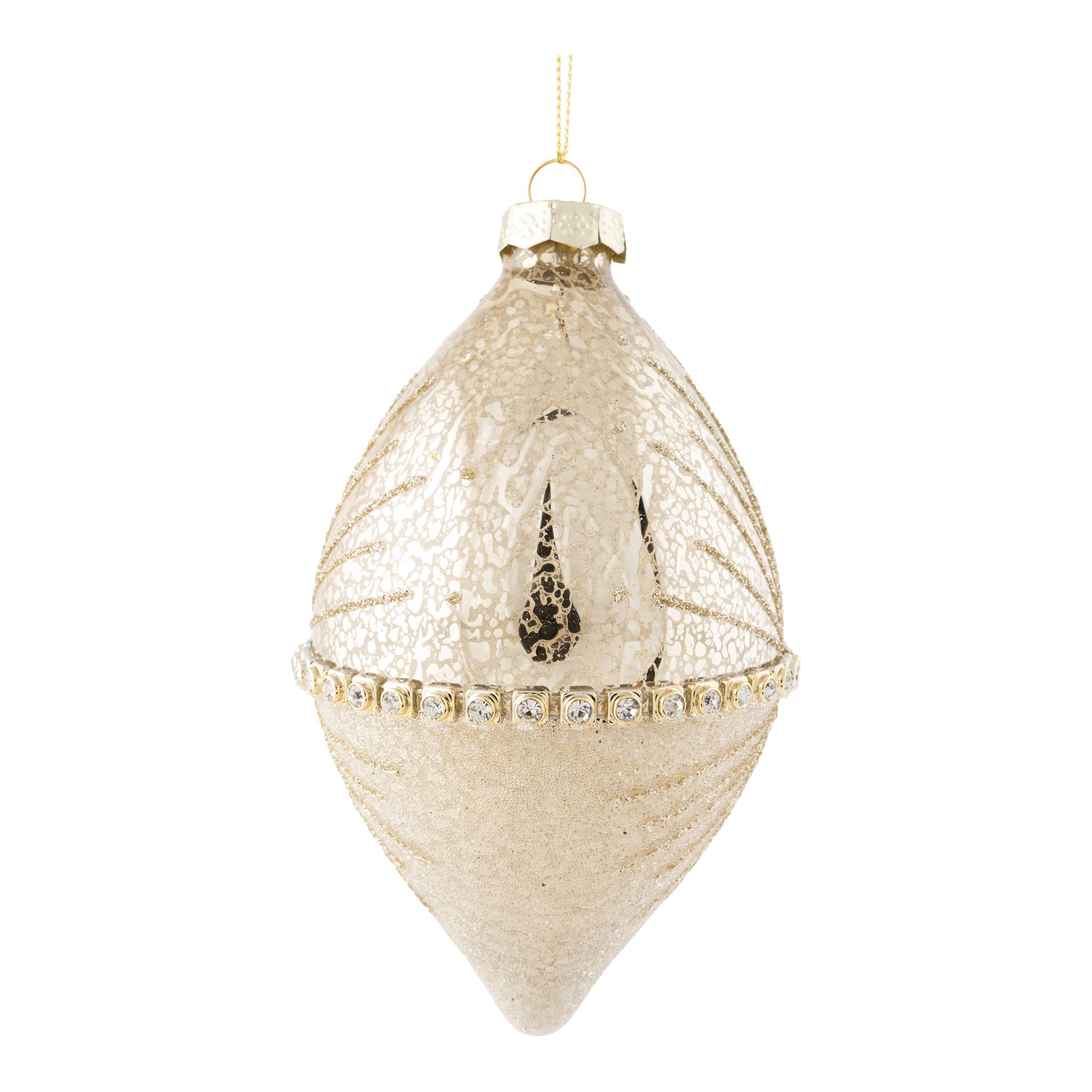 14cm Gold Starburst Long Drop - Seasonal Decor
