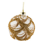 10cm Clear Gold Swag Ball - Seasonal Decor