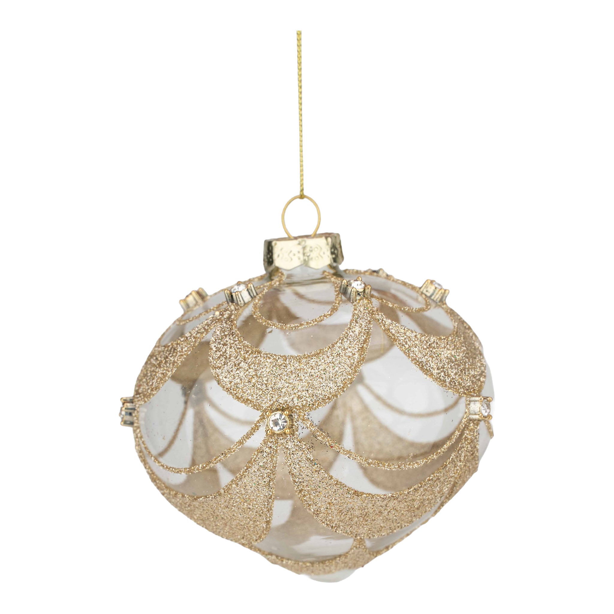 10cm Clear Gold Swag Drop - Seasonal Decor