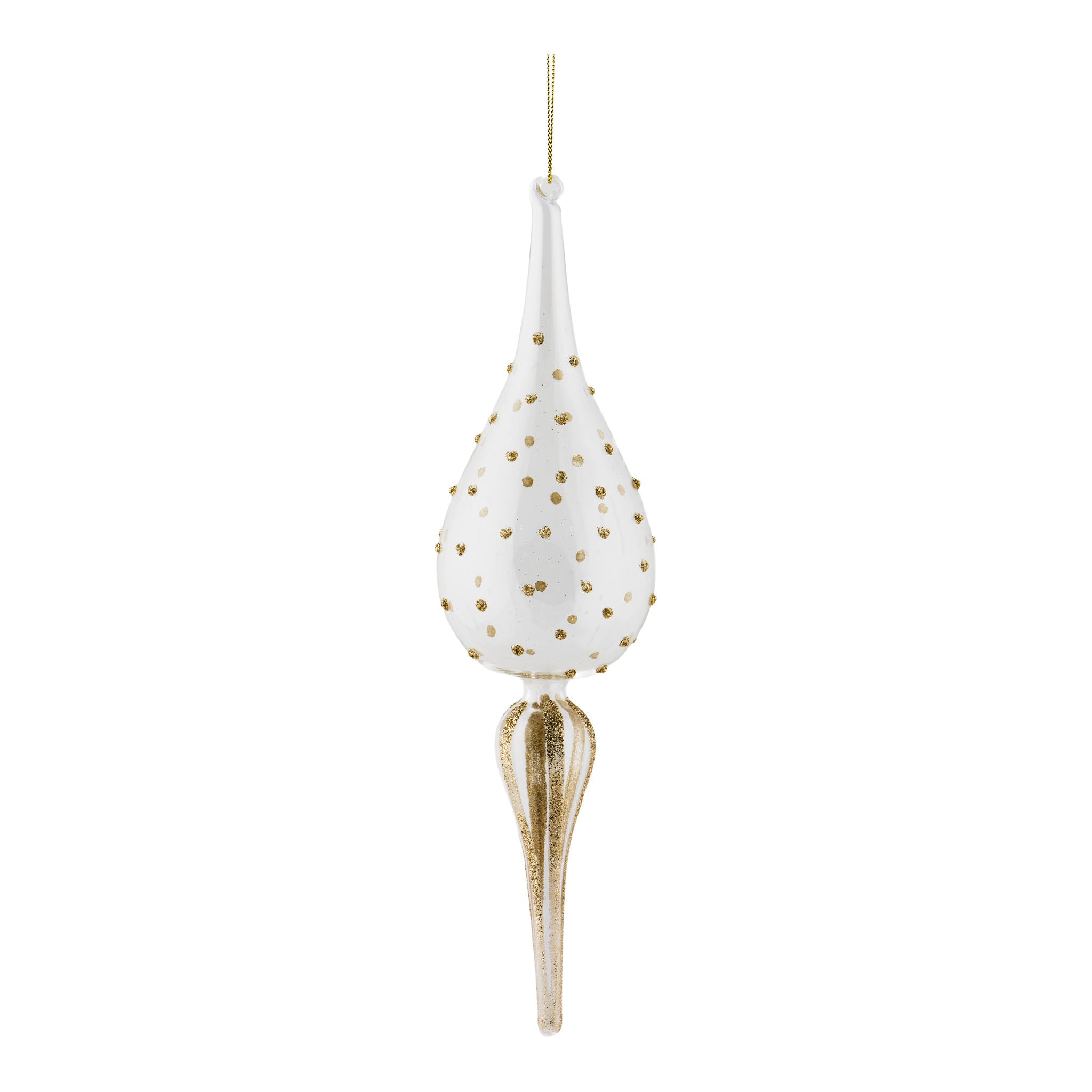 30cm Clear Gold Dotted Finial - Seasonal Decor