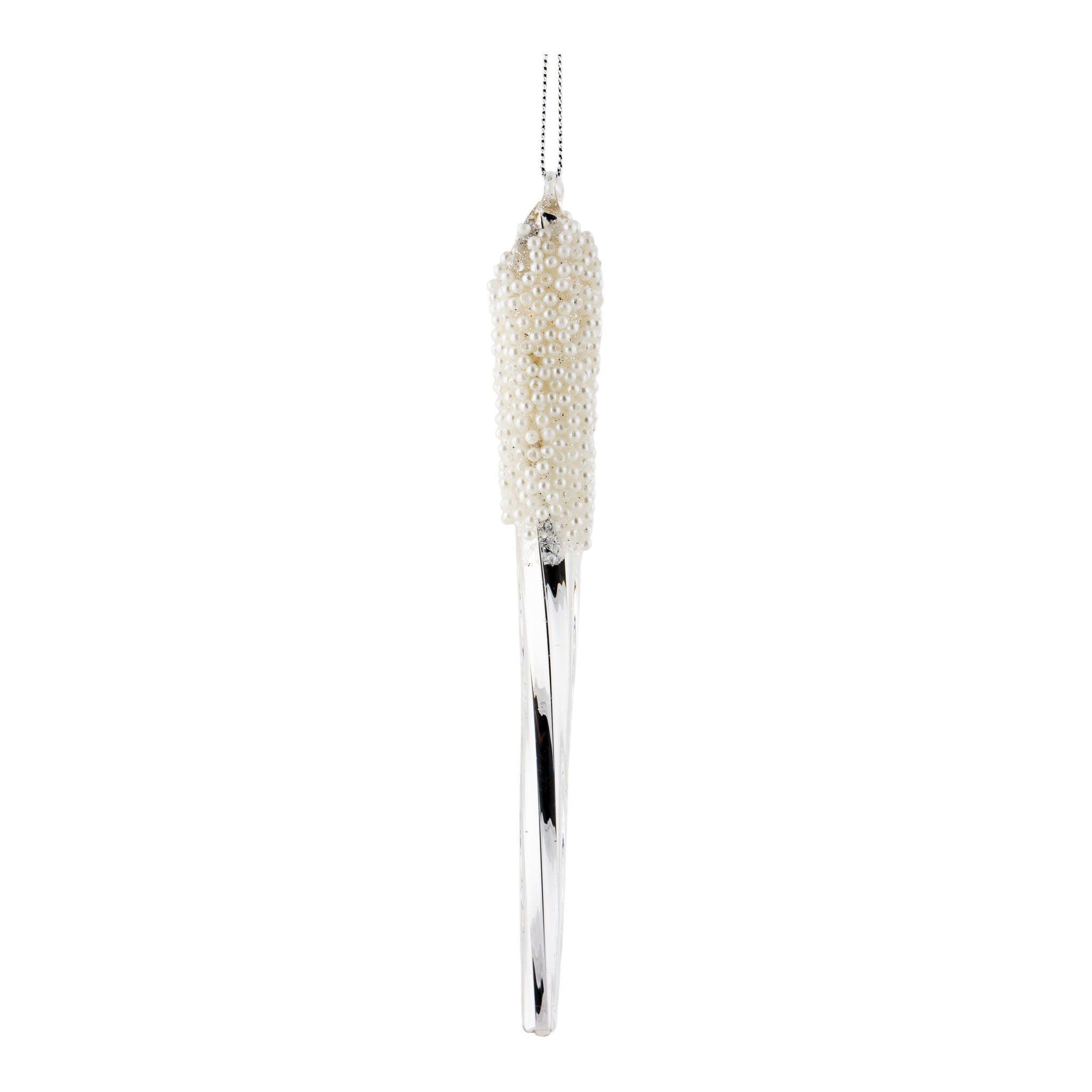 18cm Pearl Silver Icicle - Seasonal Decor