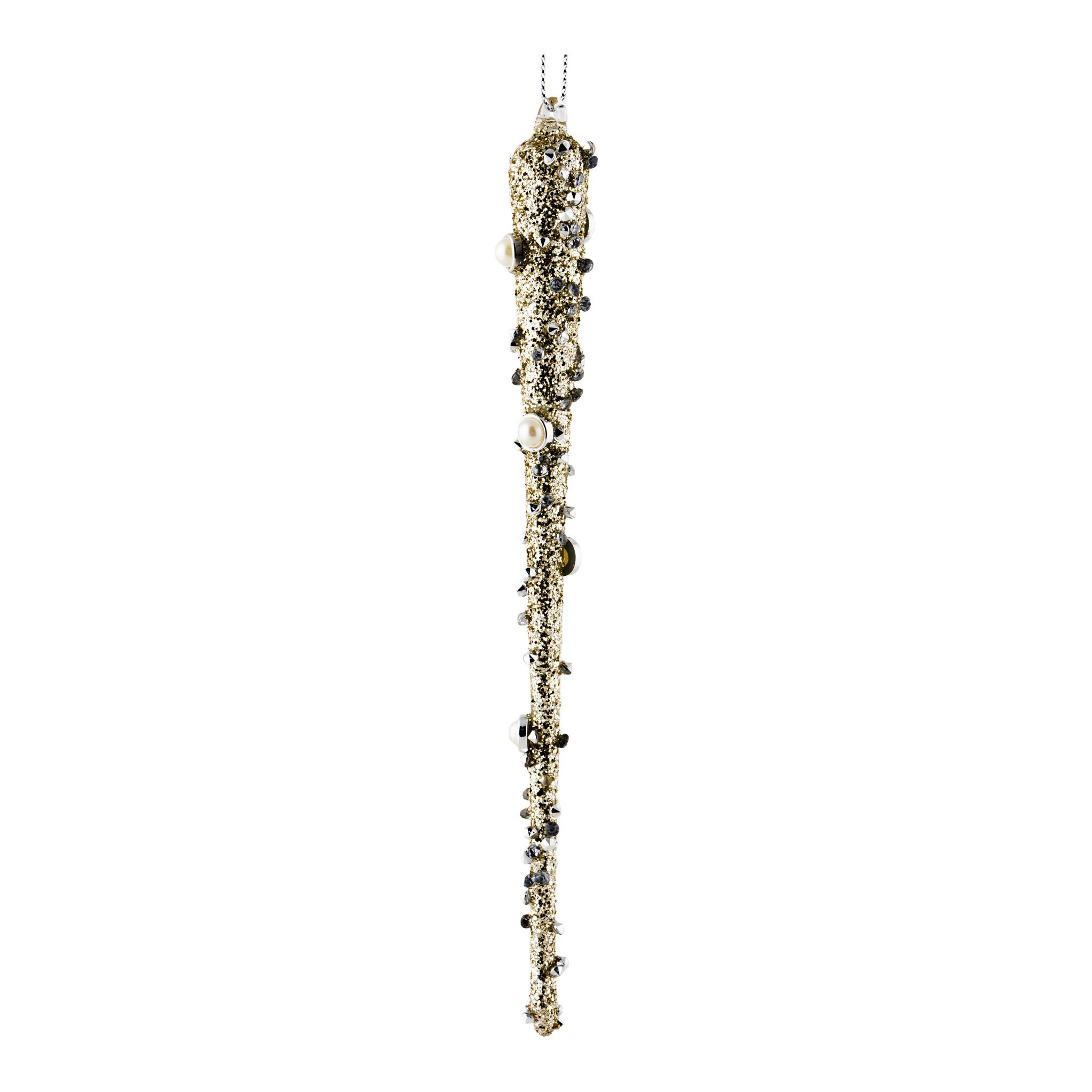 19cm Silver Encrusted Icicle - Seasonal Decor