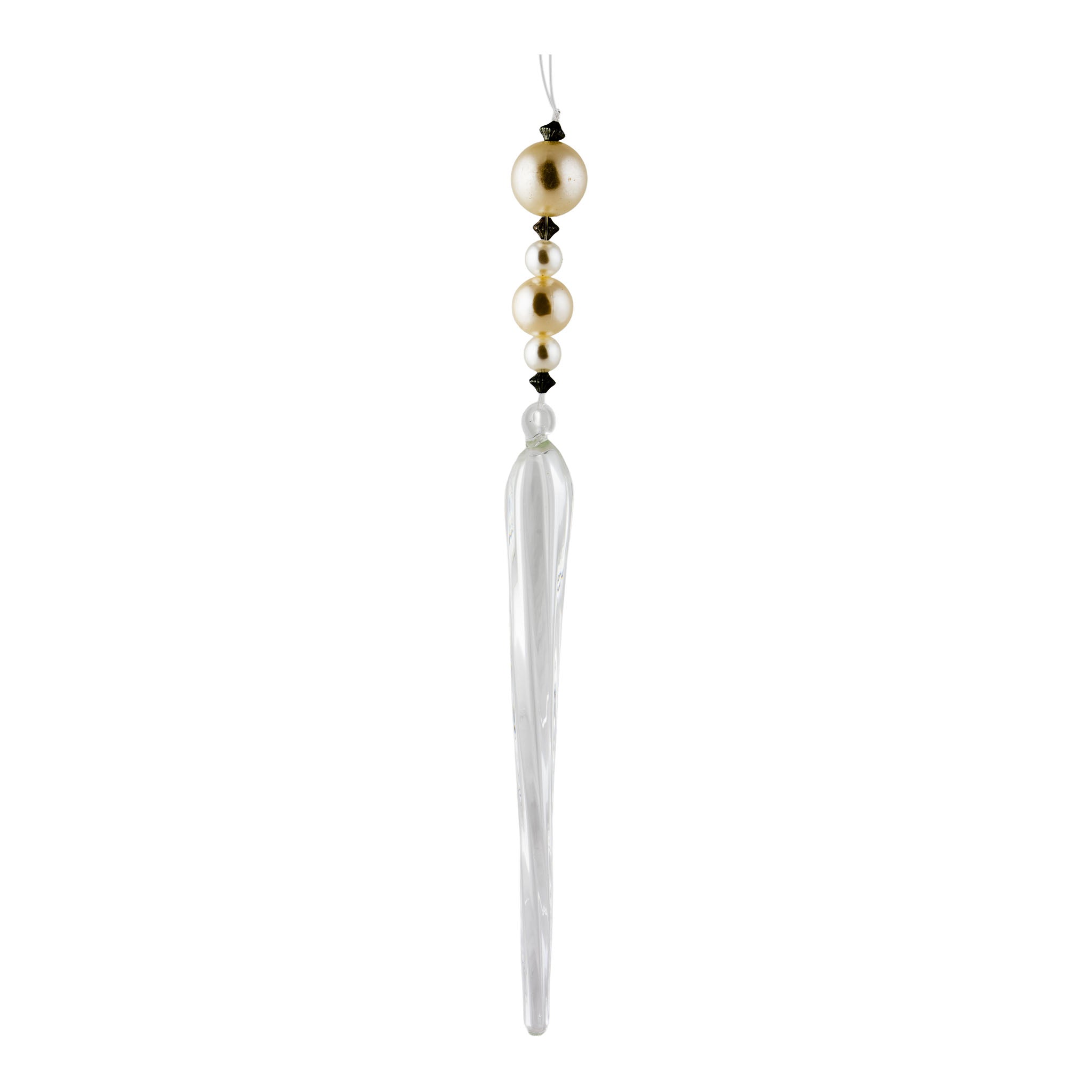 24cm Pearl Clear Icicle - Seasonal Decor