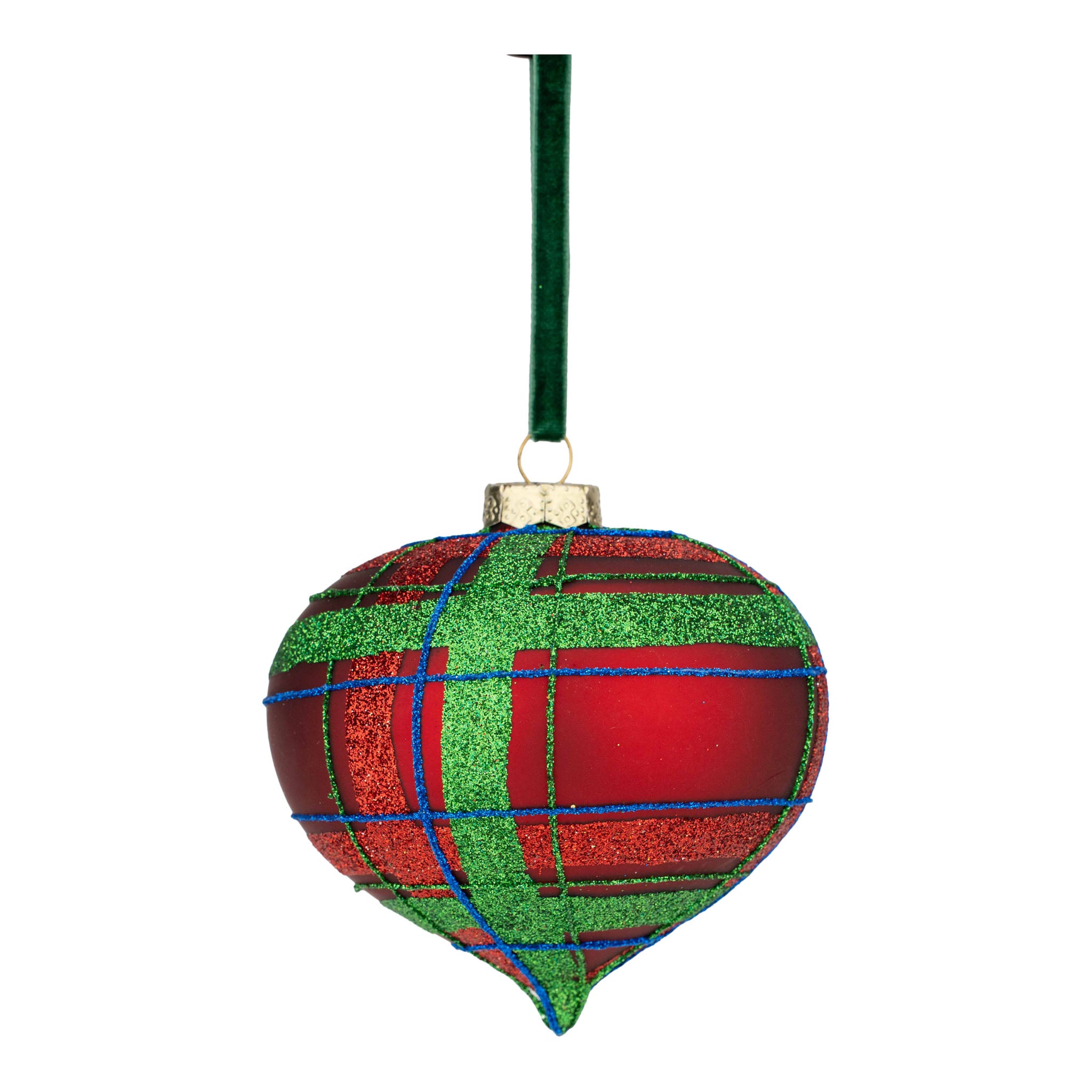10cm Tartan Red Green Blue Drop - Seasonal Decor