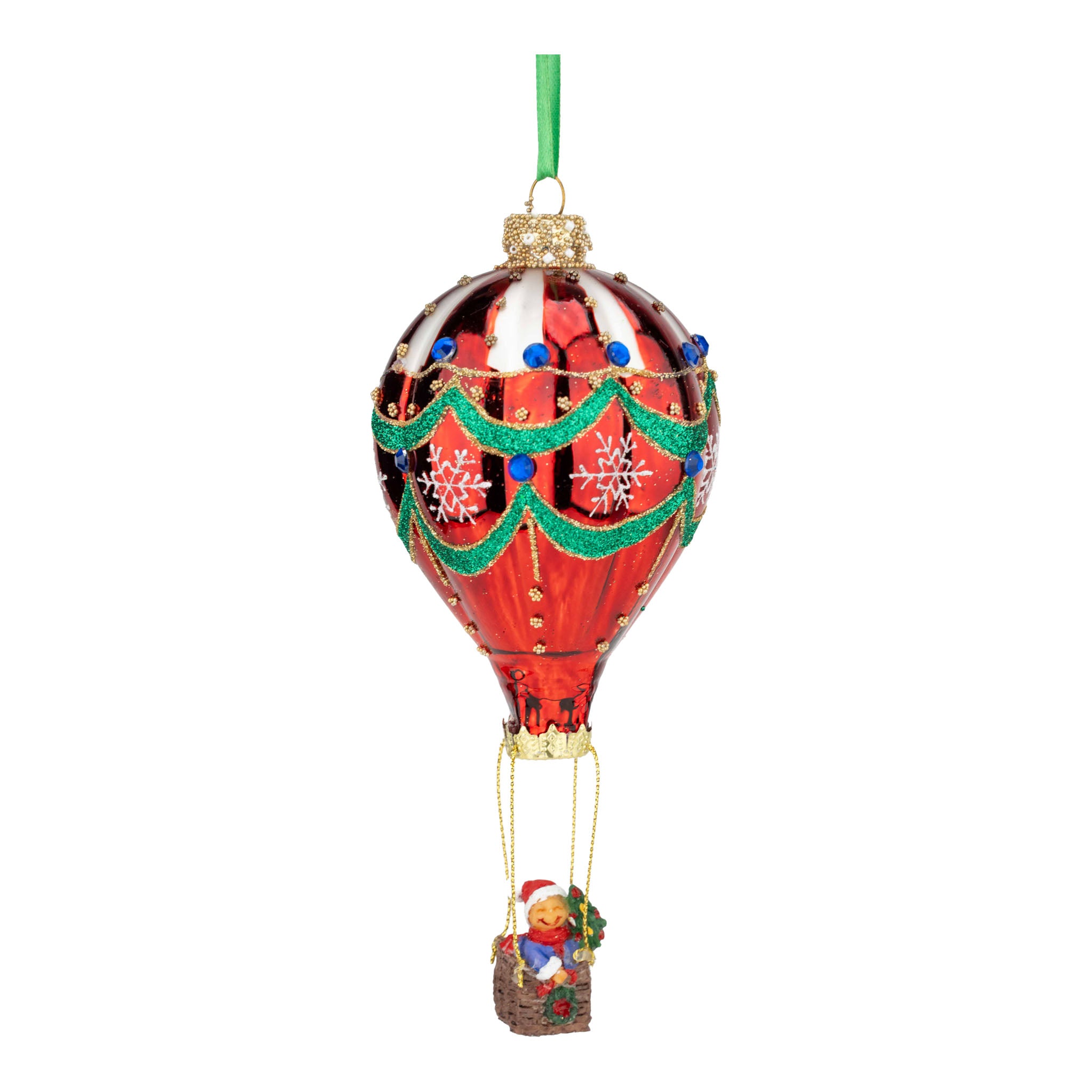 17cm Hot Air Ballon Red Green Swag - Seasonal Decor