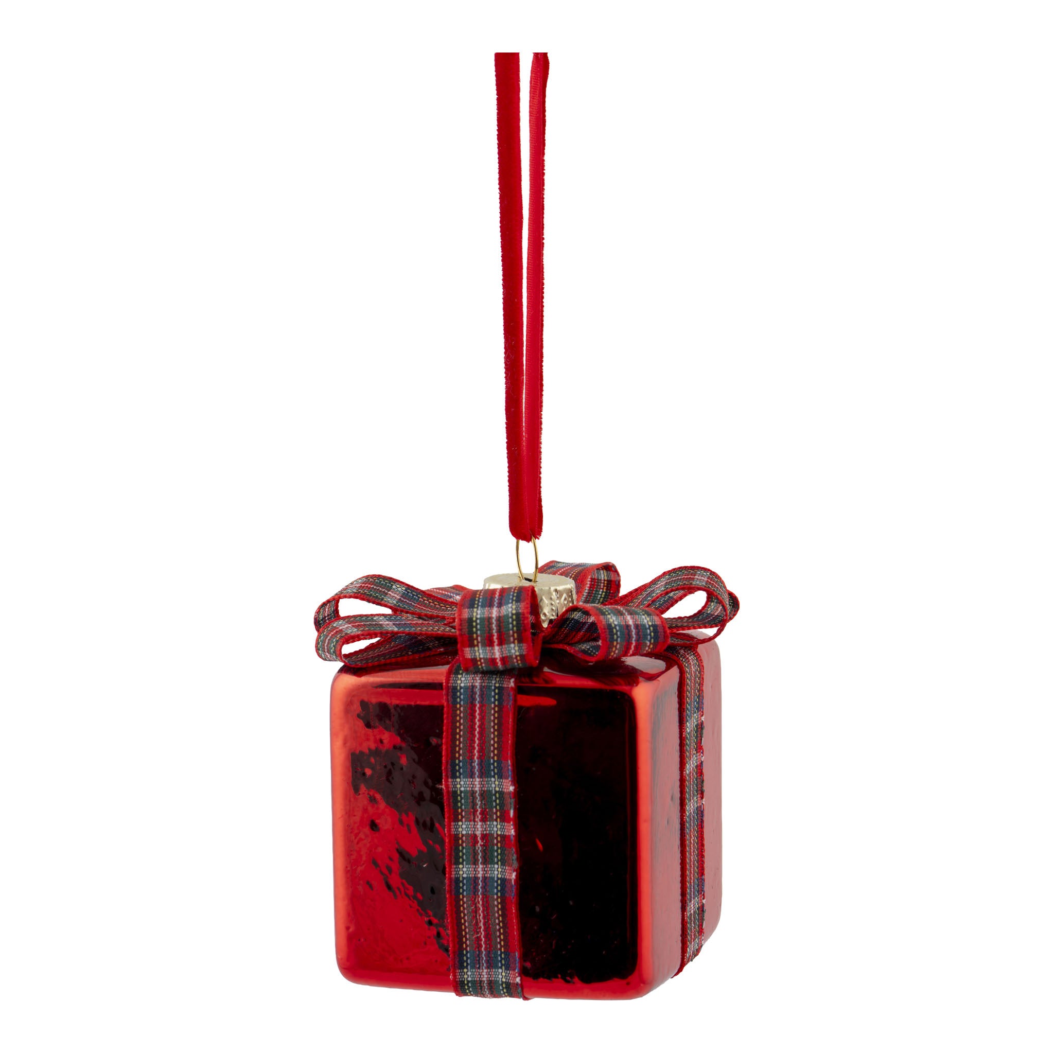 6cm Red Tartan Gift Box - Seasonal Decor