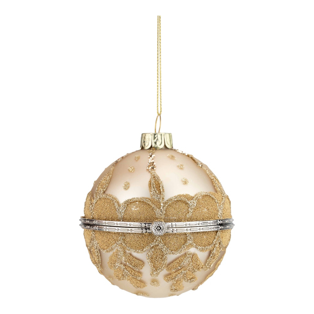 9cm Gold Ball Trinket Box - Seasonal Decor