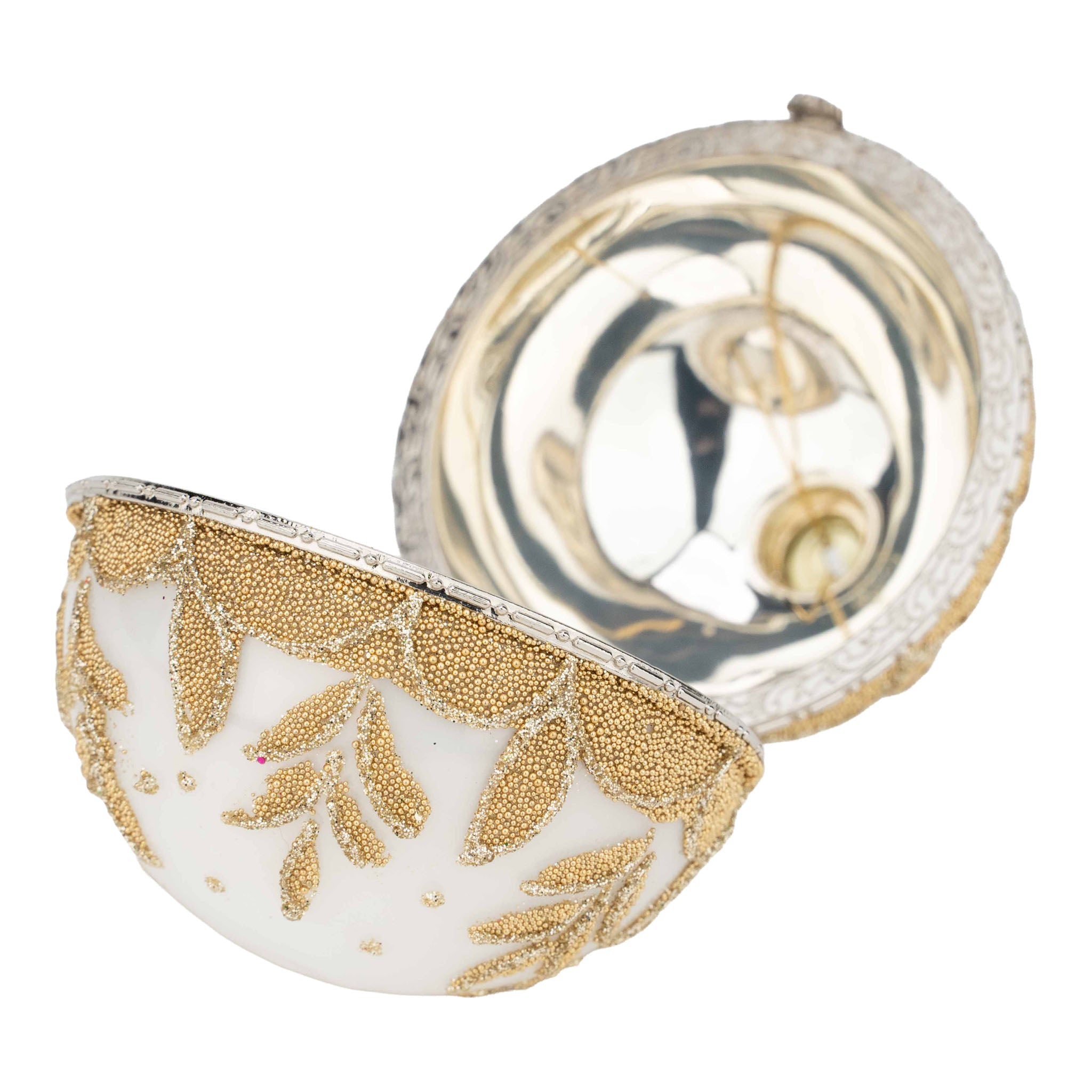 9cm White Ball Trinket Box - Seasonal Decor