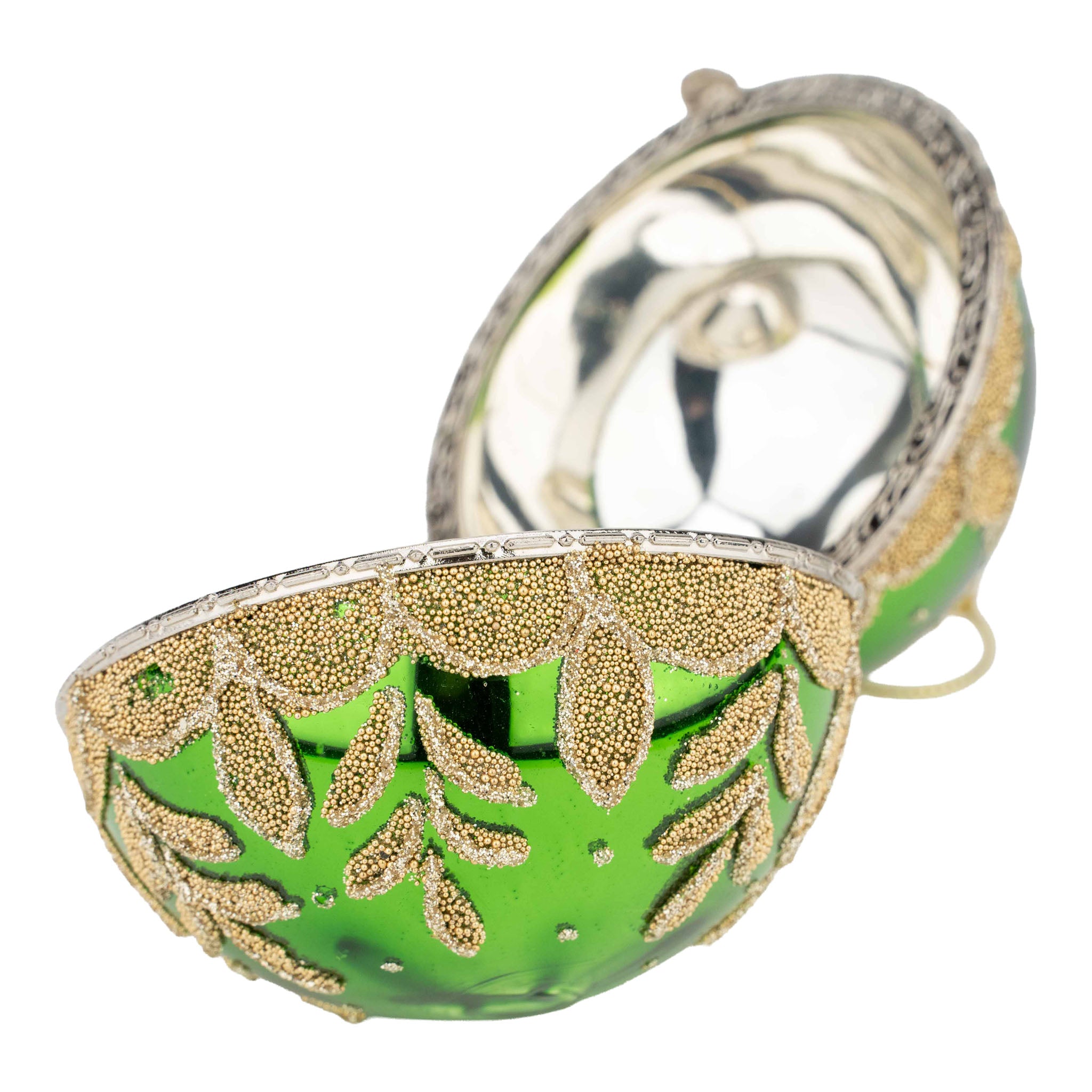 9cm Green Ball Trinket Box - Seasonal Decor