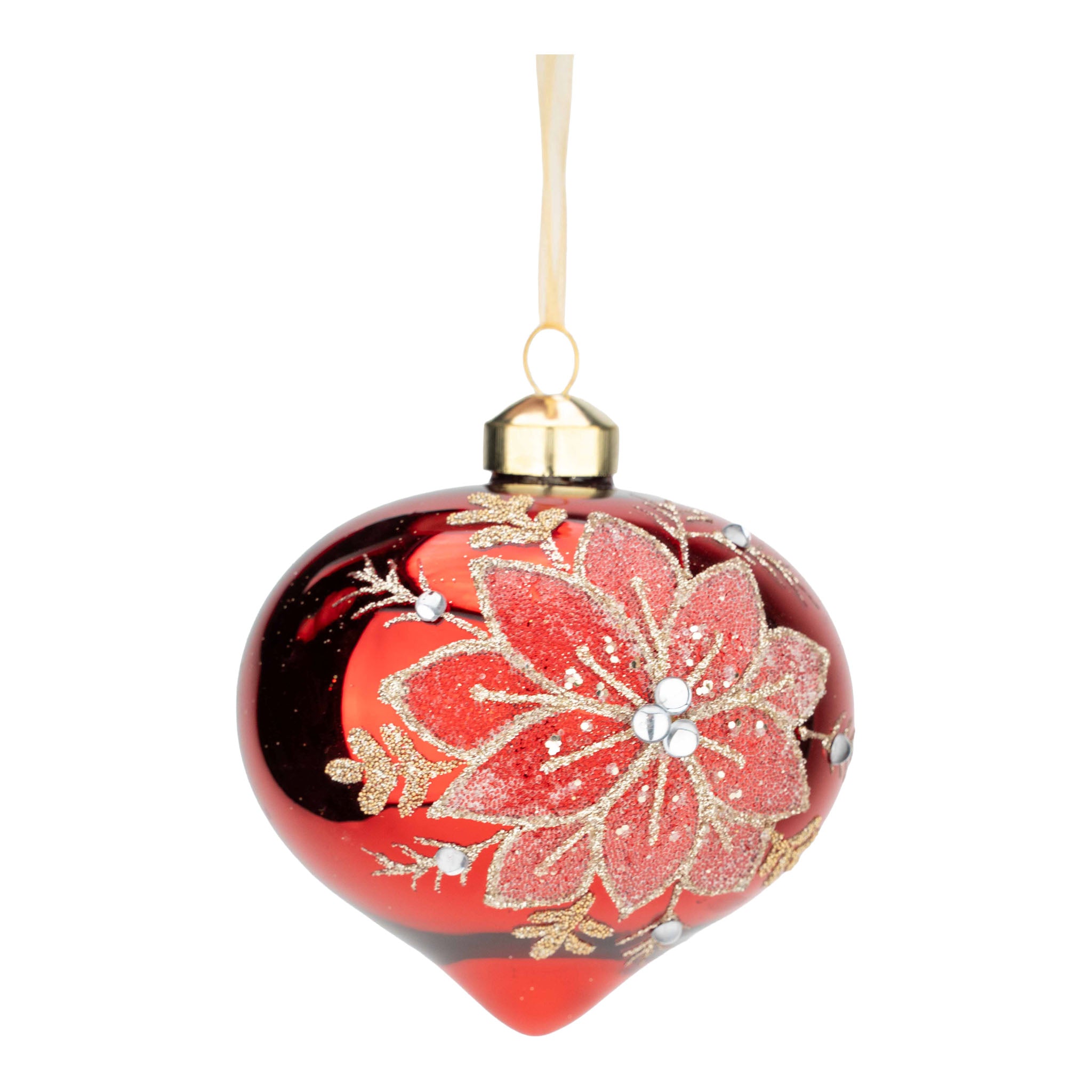10cm Red Point Poinsettia Drop - Seasonal Decor