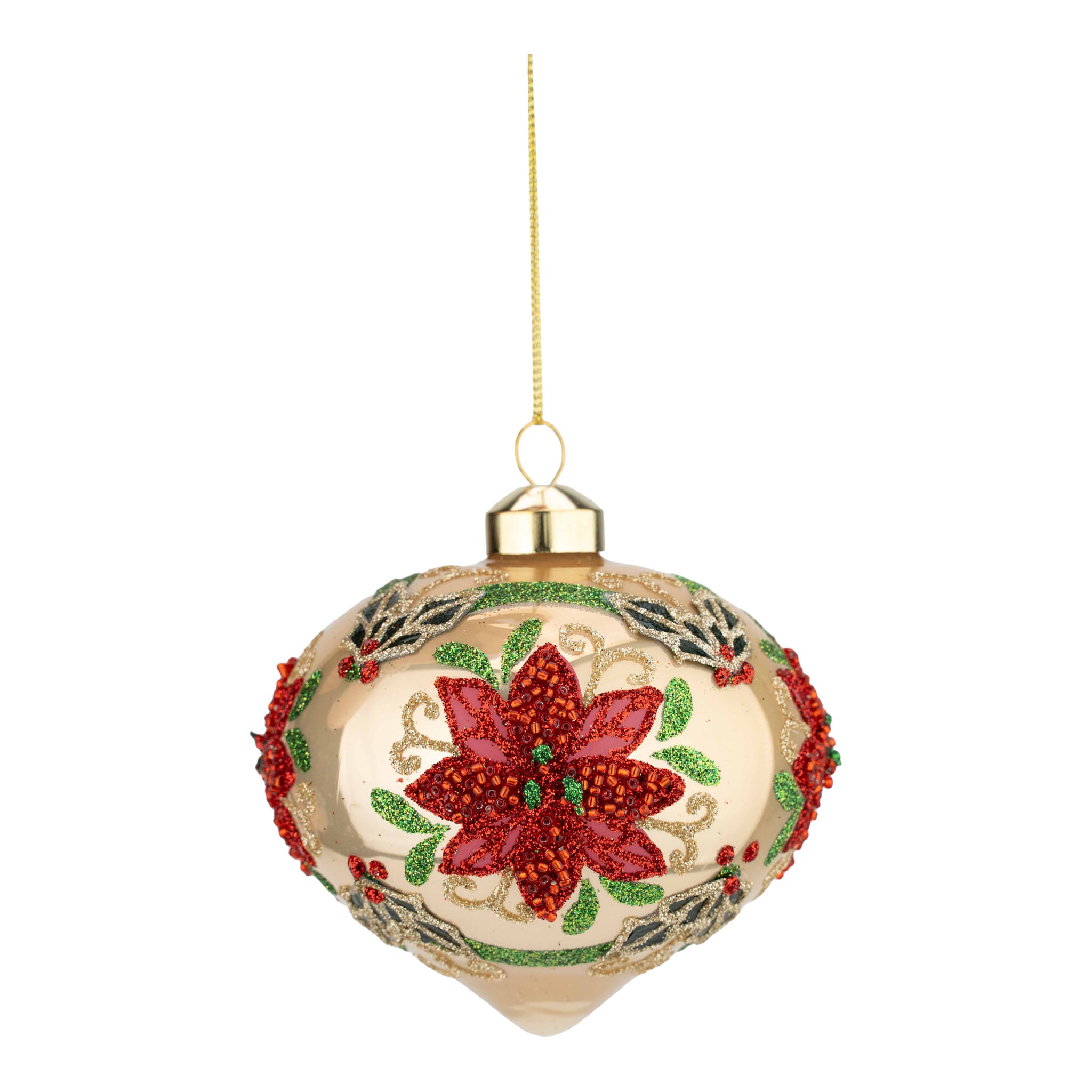 10cm Gold Traditional Drop - Seasonal Decor