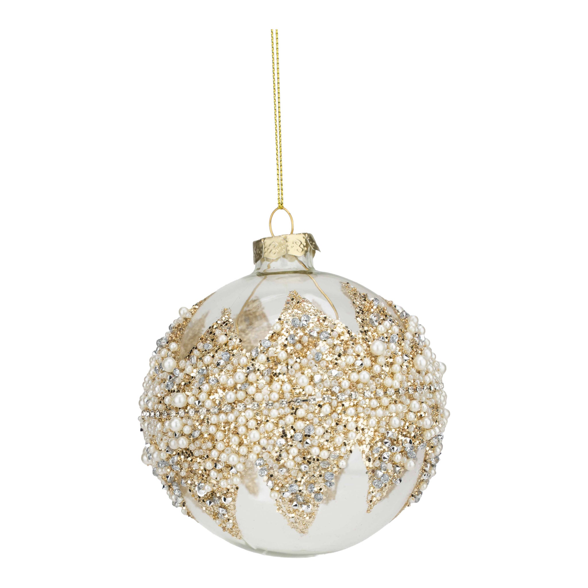 10cm Clear Encrusted Ball - Seasonal Decor
