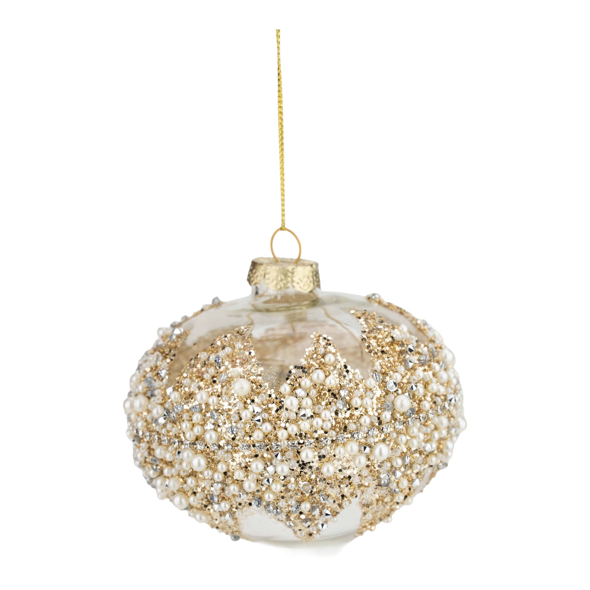 10cm Clear Encrusted Drop - Seasonal Decor