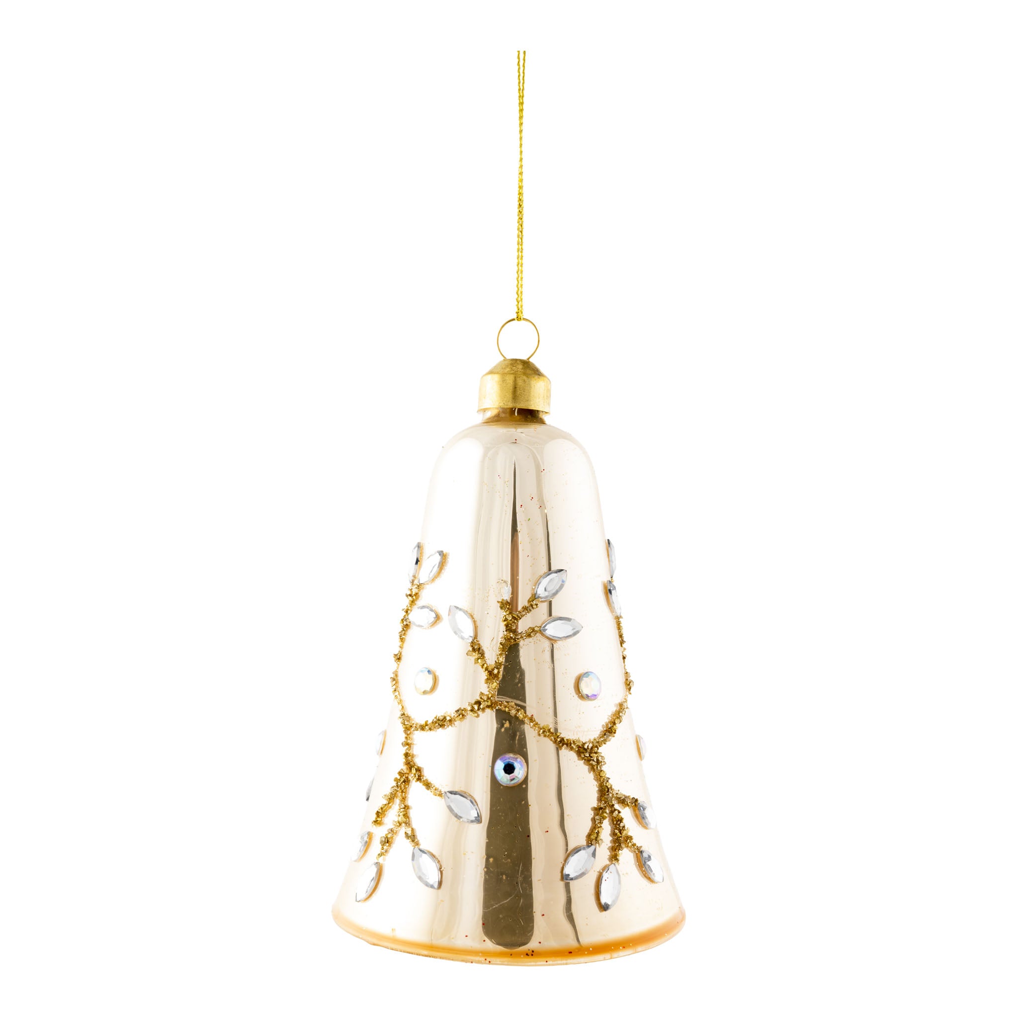 11cm Gold Diamante Bell - Seasonal Decor