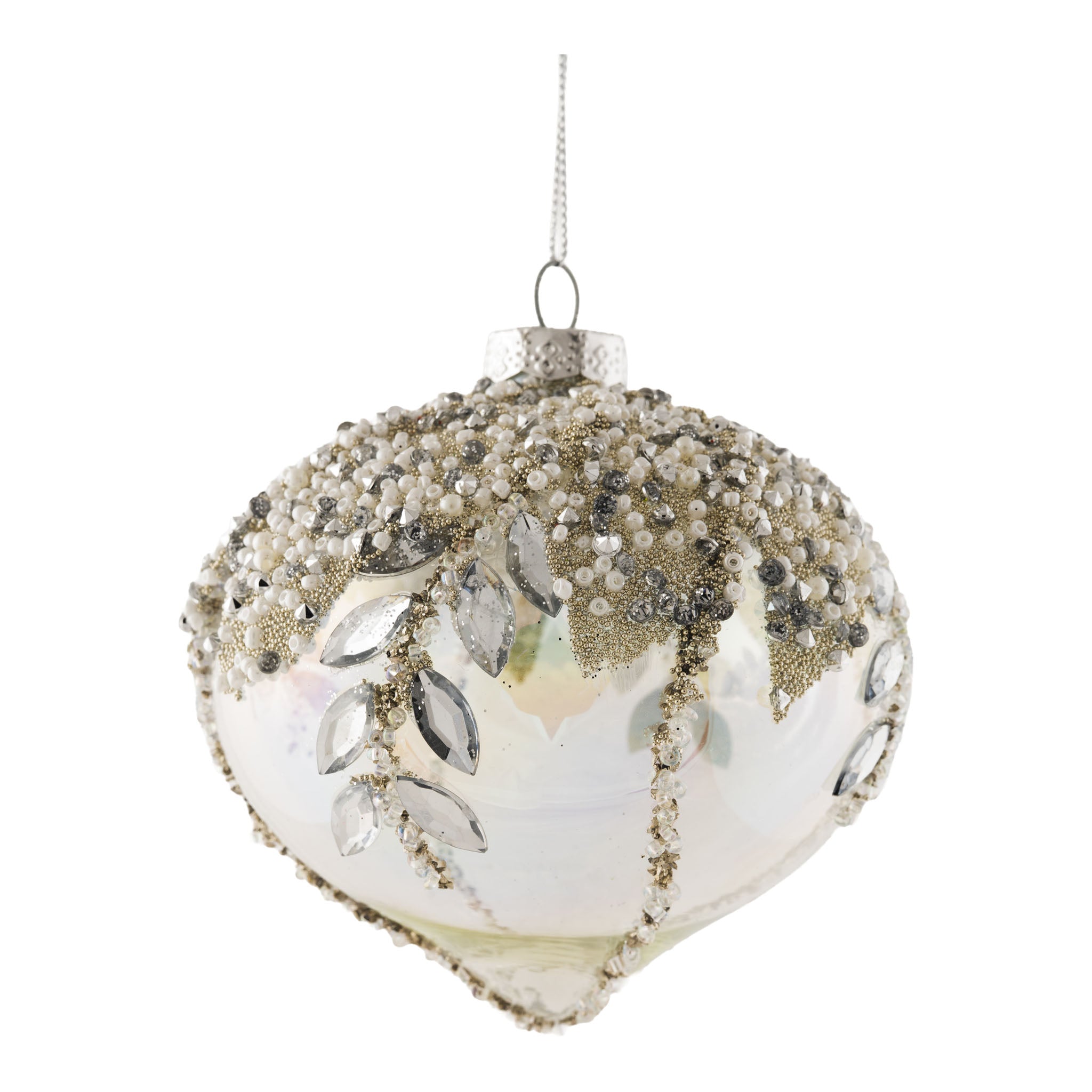 10cm Diamante Leaf Drop - Seasonal Decor