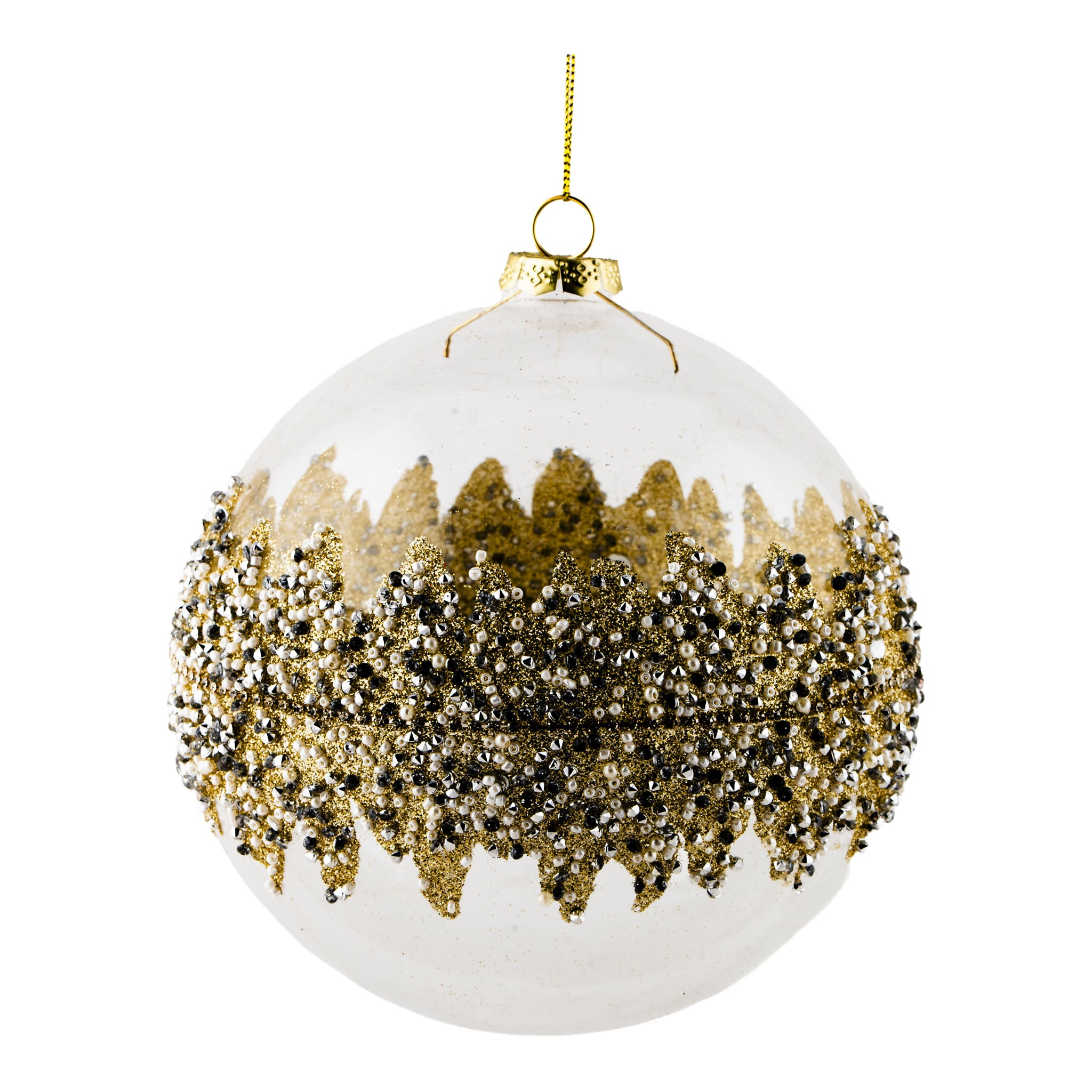 15cm Clear Encrusted Ball - Seasonal Decor