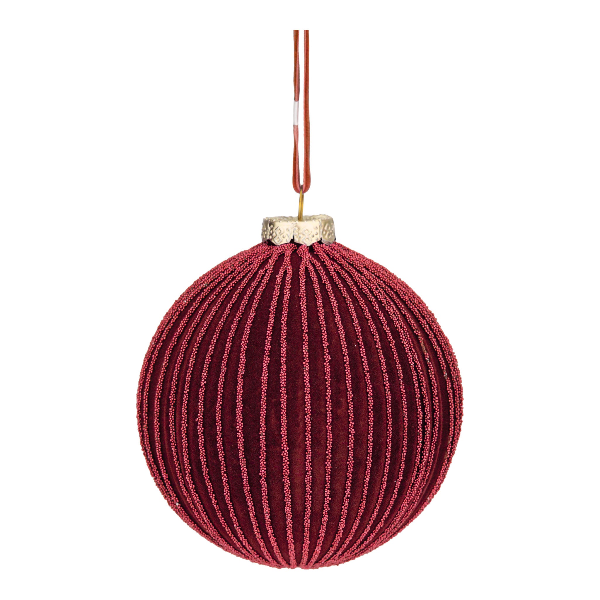 10cm Red Flocked Ball - Seasonal Decor