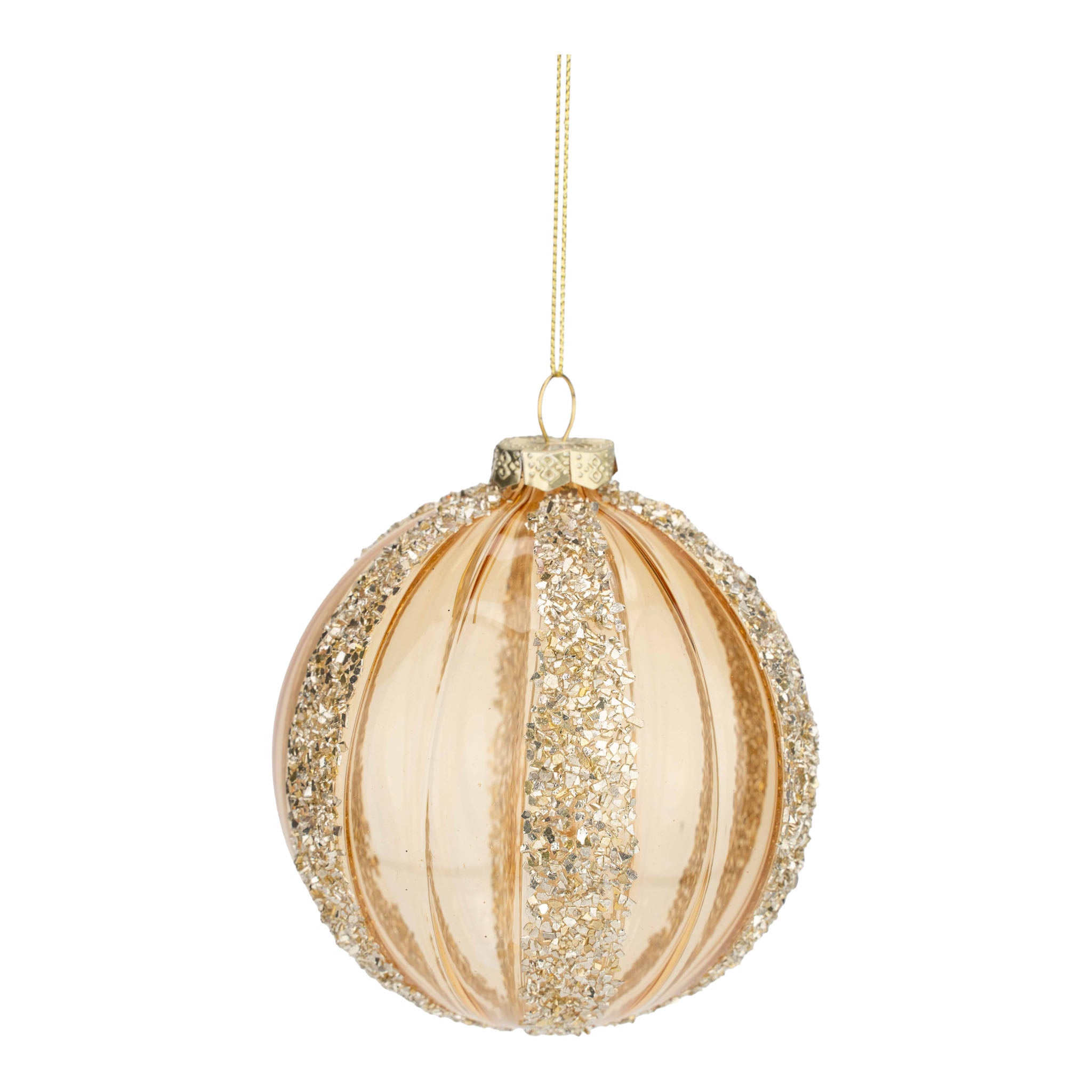 10cm Champagne Encrusted Lined Ball - Seasonal Decor