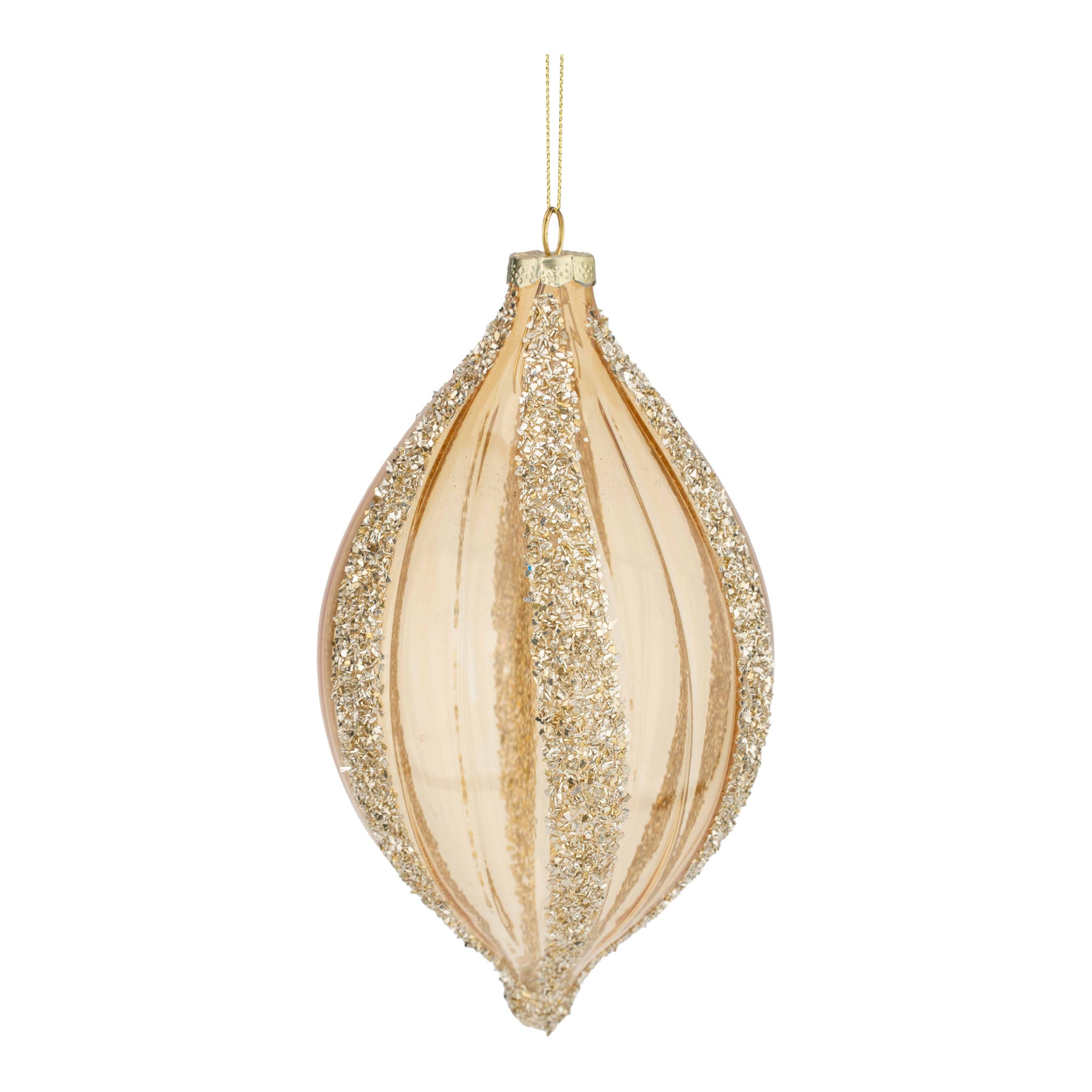 19cm Champagne Encrusted Lined Ball - Seasonal Decor