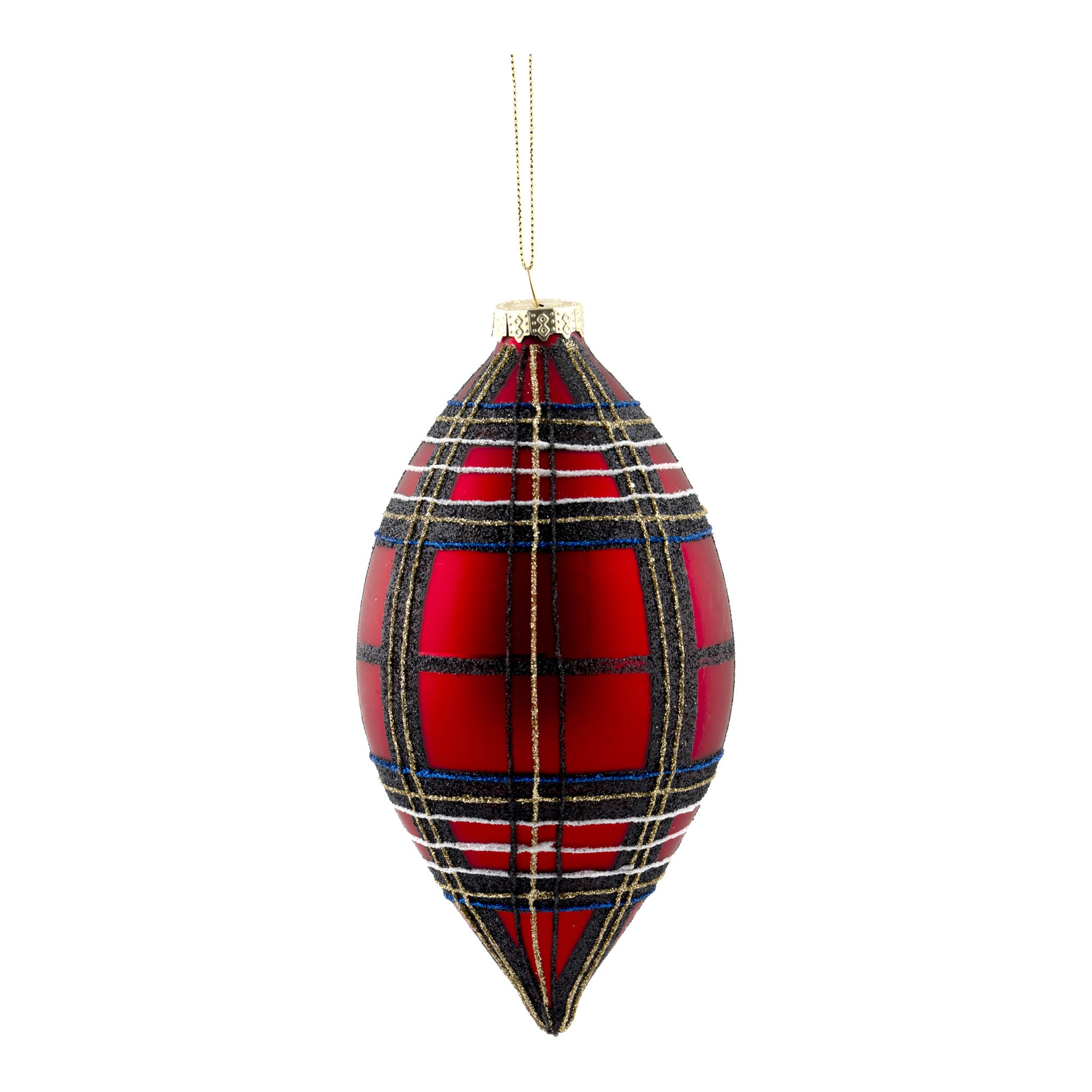 14cm Red Blue Green Tartan Long Drop - Seasonal Decor
