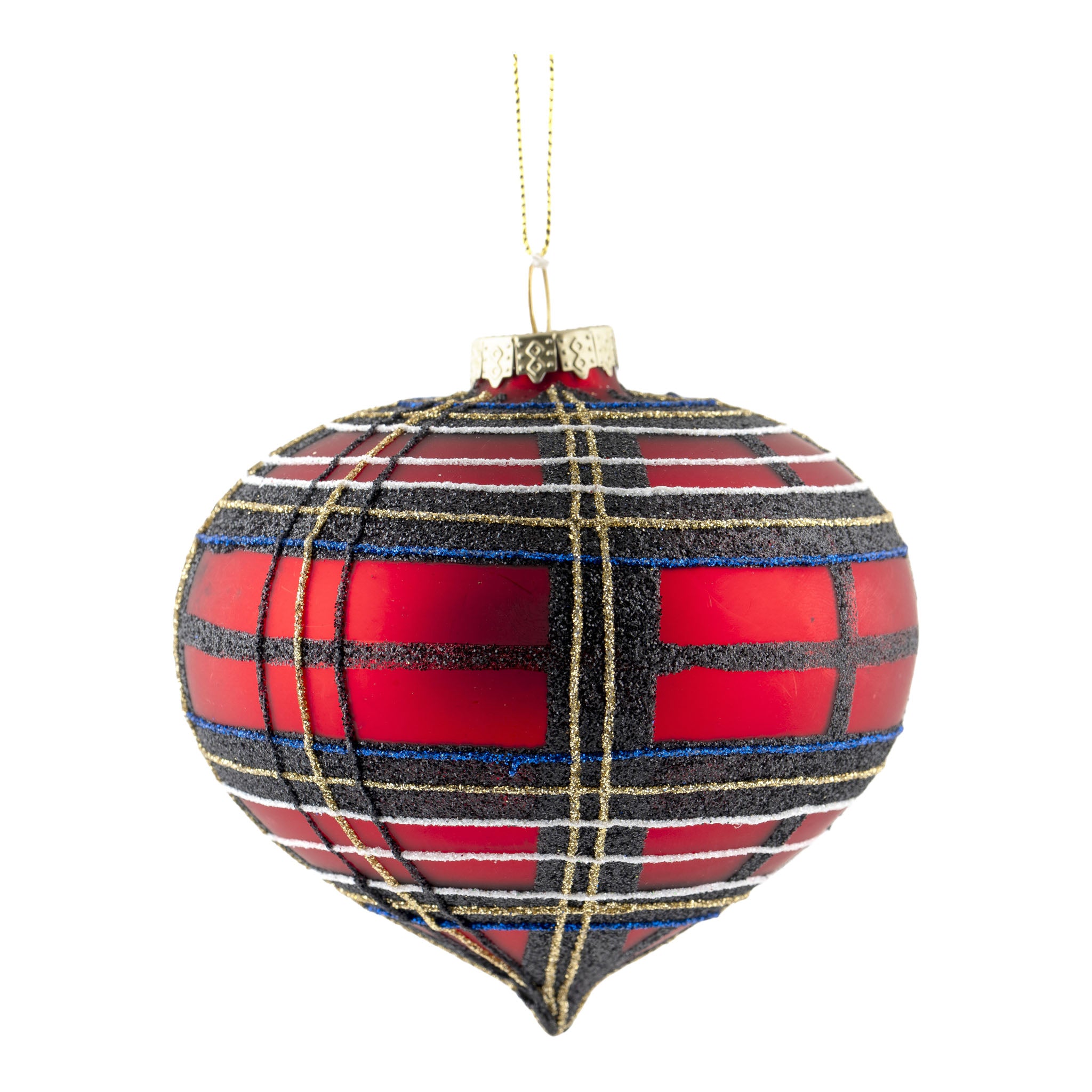10cm Red Blue Green Tartan Drop - Seasonal Decor