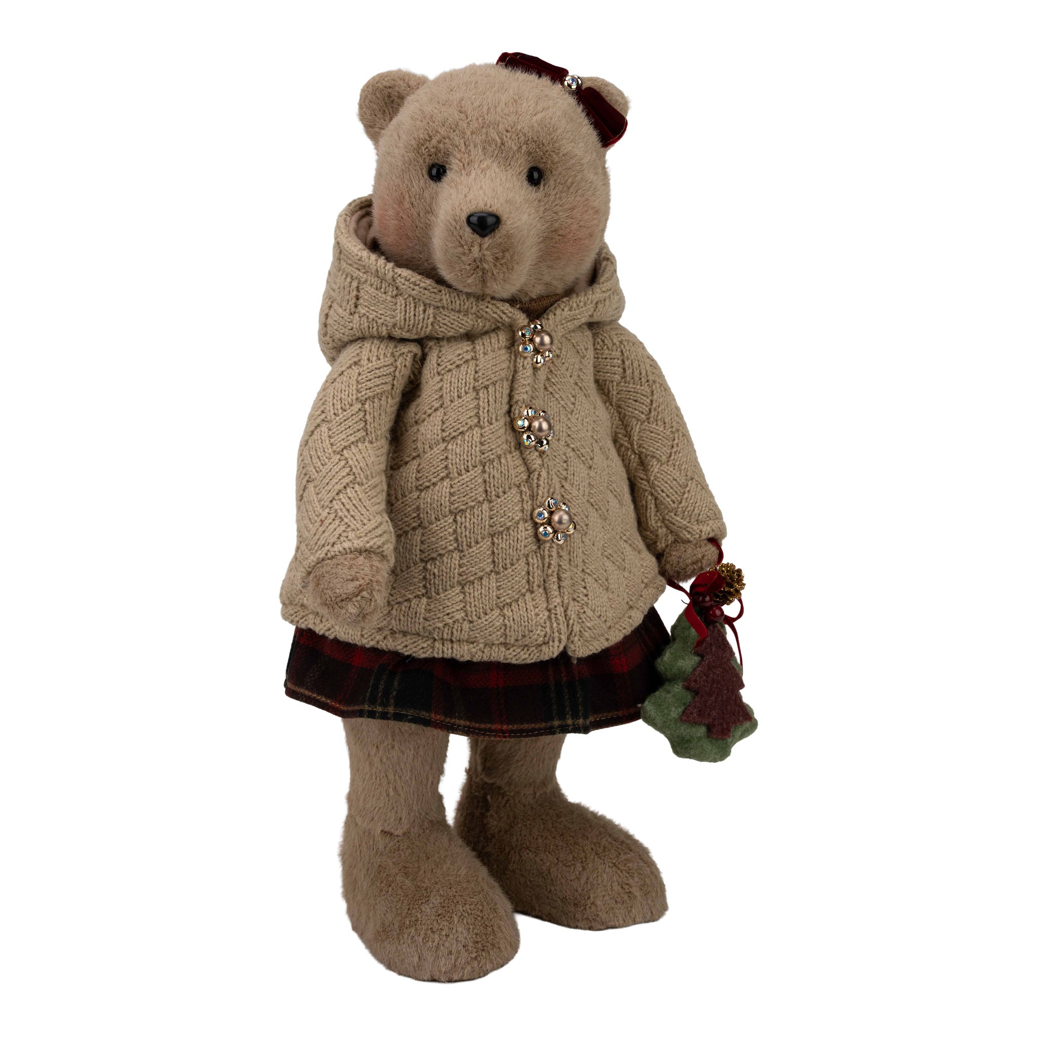 45cm Mrs Christmas Bear - Seasonal Decor
