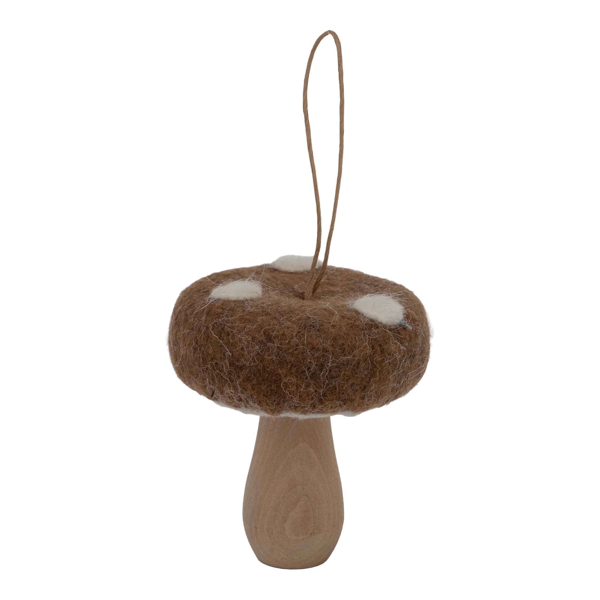 8cm Brown Mushroom Hanging - Seasonal Decor