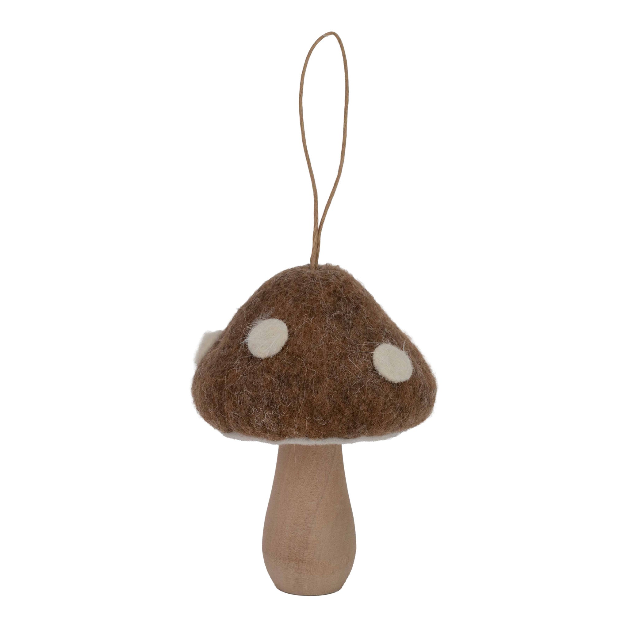10cm Brown Mushroom Hanging - Seasonal Decor