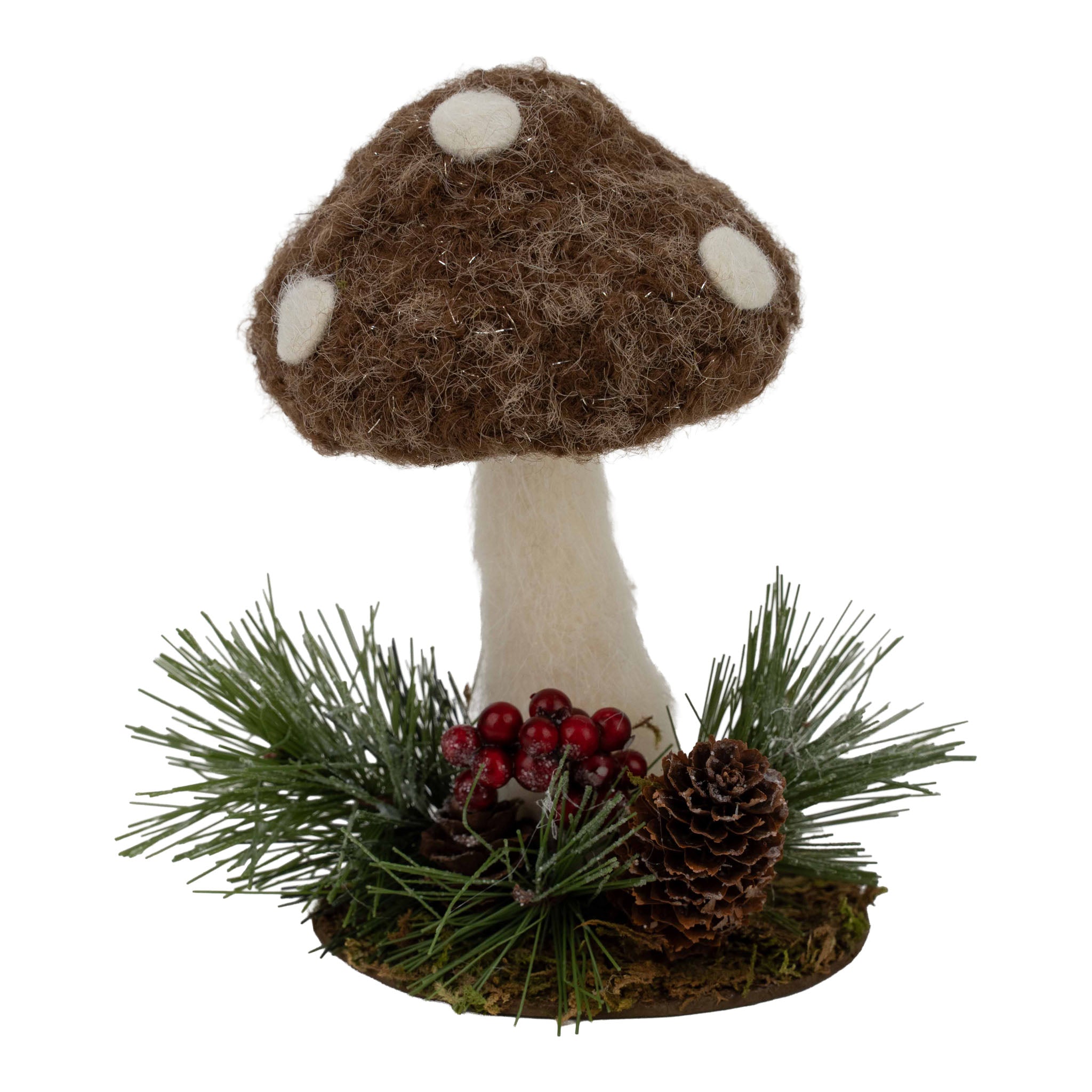 15cm Mushroom Red Berry - Seasonal Decor