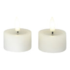 Aurelia 4.5cm D x 2.5cm H Set of 2 Tealight LED White Candle - Seasonal Decor