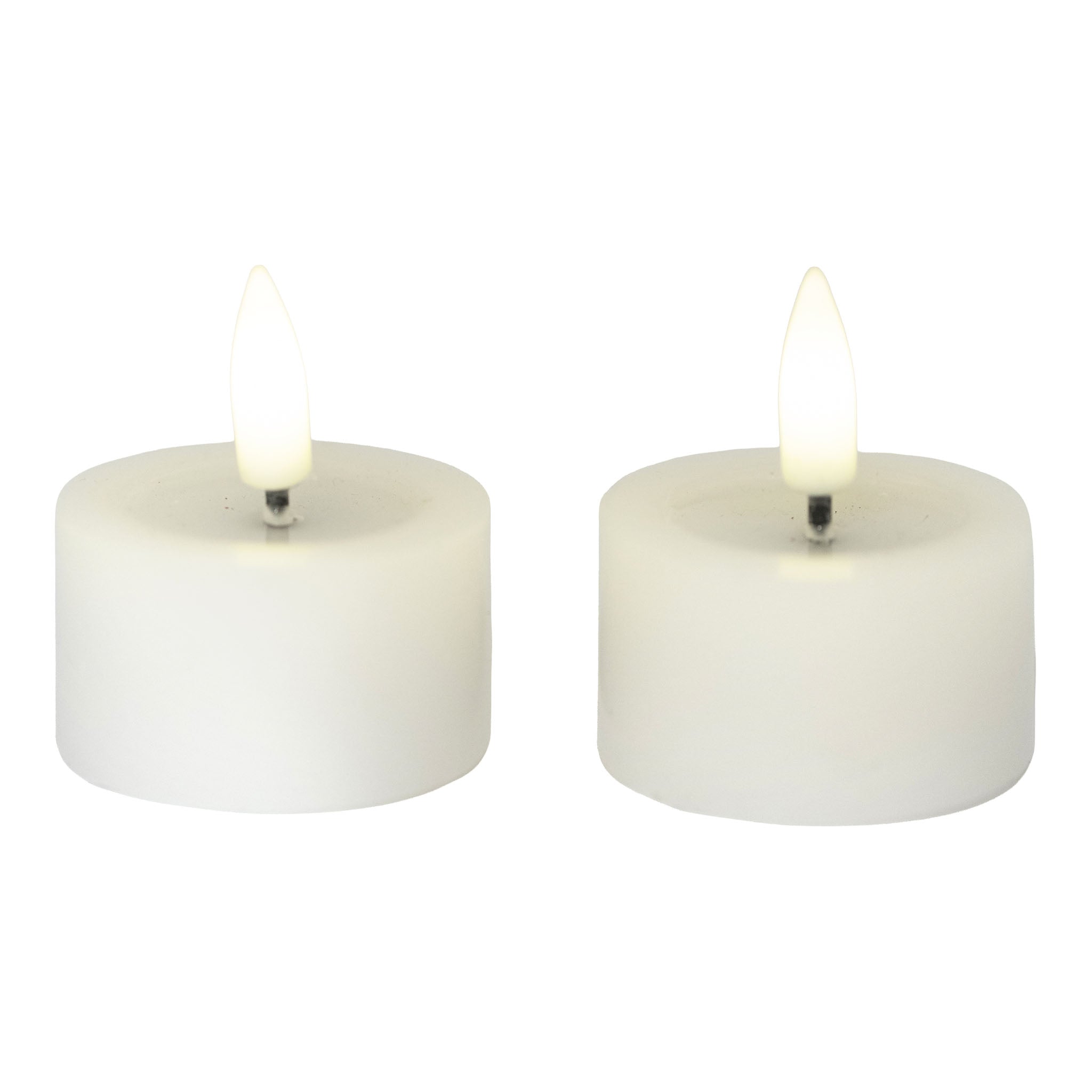 Aurelia 4.5cm D x 2.5cm H Set of 2 Tealight LED White Candle - Seasonal Decor