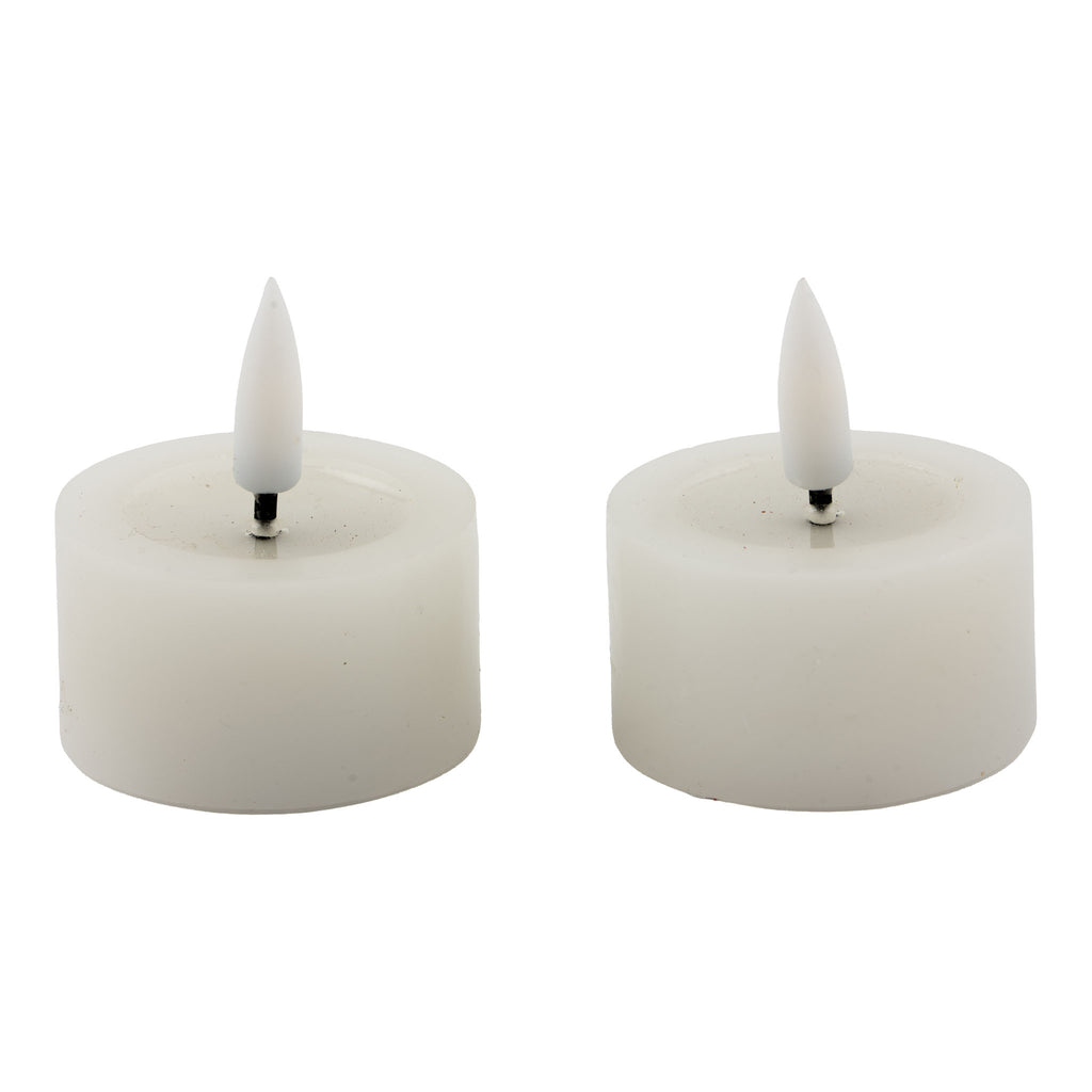 Aurelia 4.5cm D x 2.5cm H Set of 2 Tealight LED White Candle - Seasonal Decor