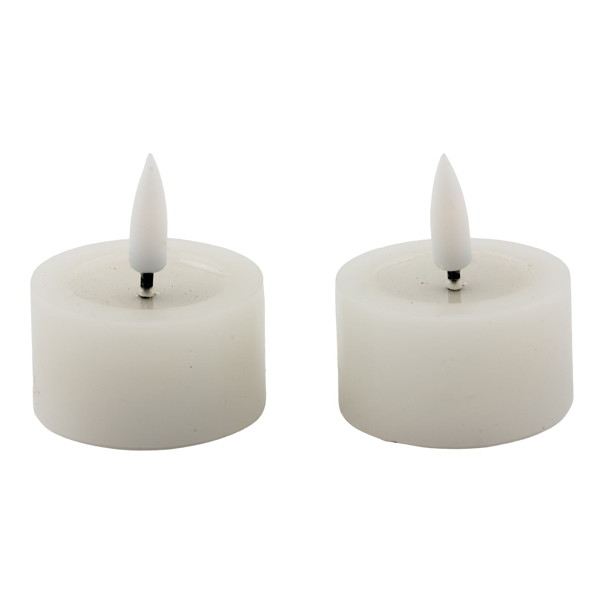 Aurelia 4.5cm D x 2.5cm H Set of 2 Tealight LED White Candle - Seasonal Decor