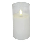 Aurelia 7.5cm D x 15cm H Sm LED White Candle w/ Glass - Seasonal Decor